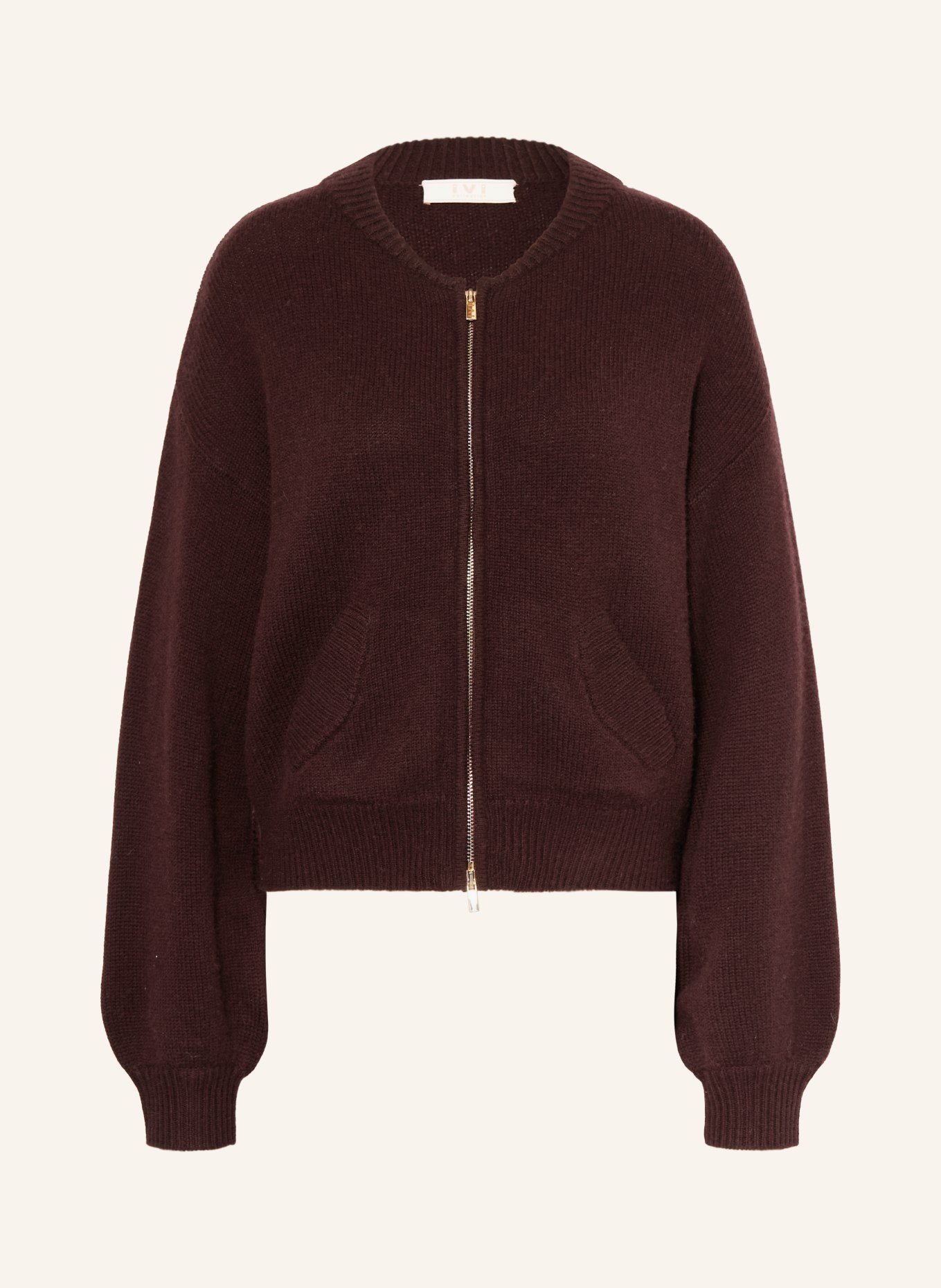 IVI collection Gebreid vest: DONKERROOD