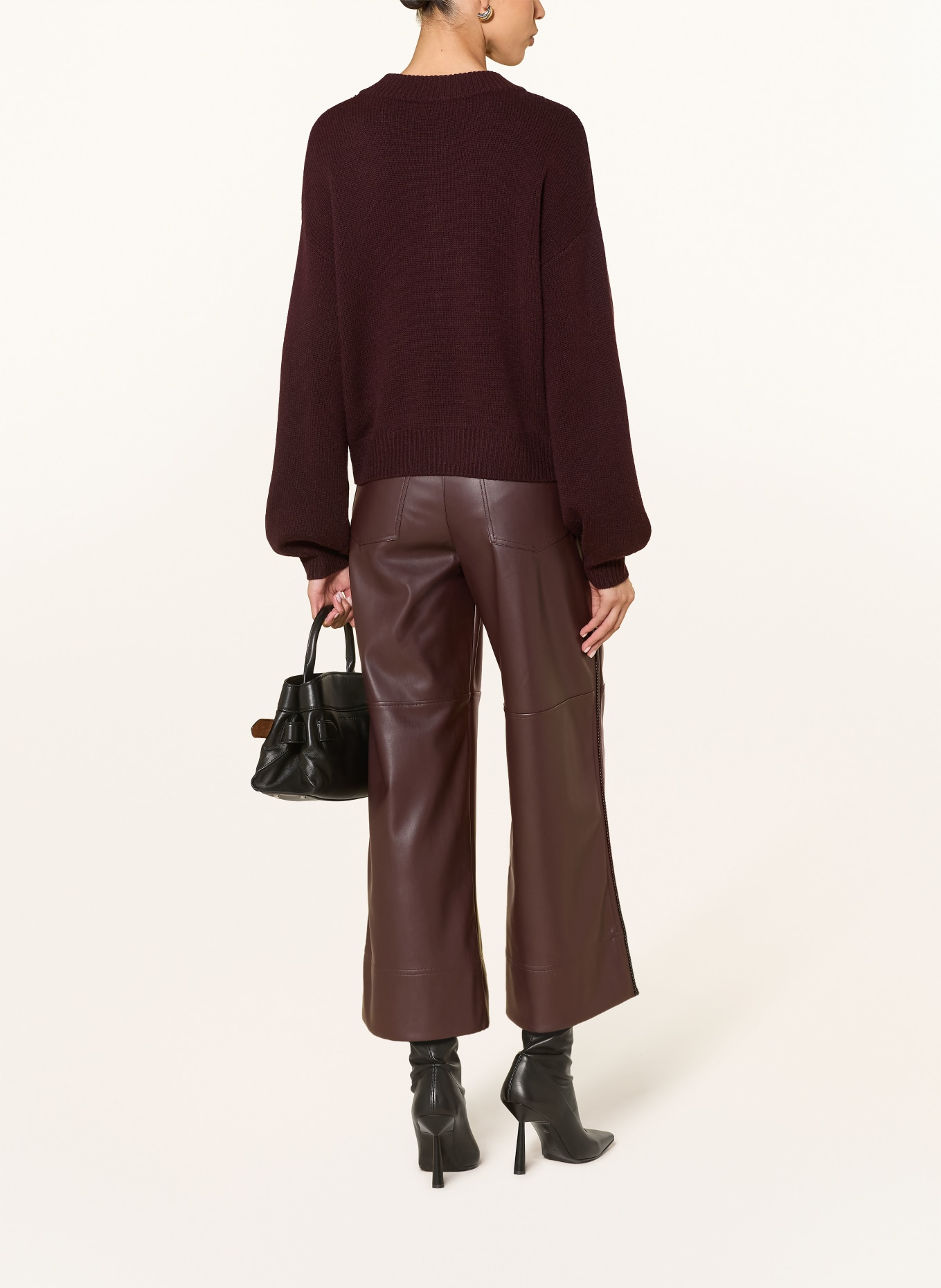 IVI collection Gebreid vest: DONKERROOD