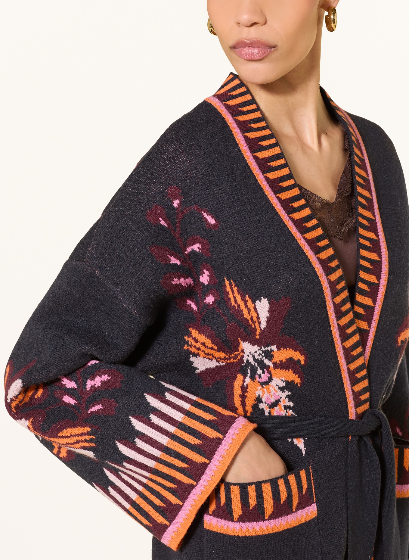 IVI collection Gebreide hoes: DONKERBLAUW / ROZE / ORANJE
