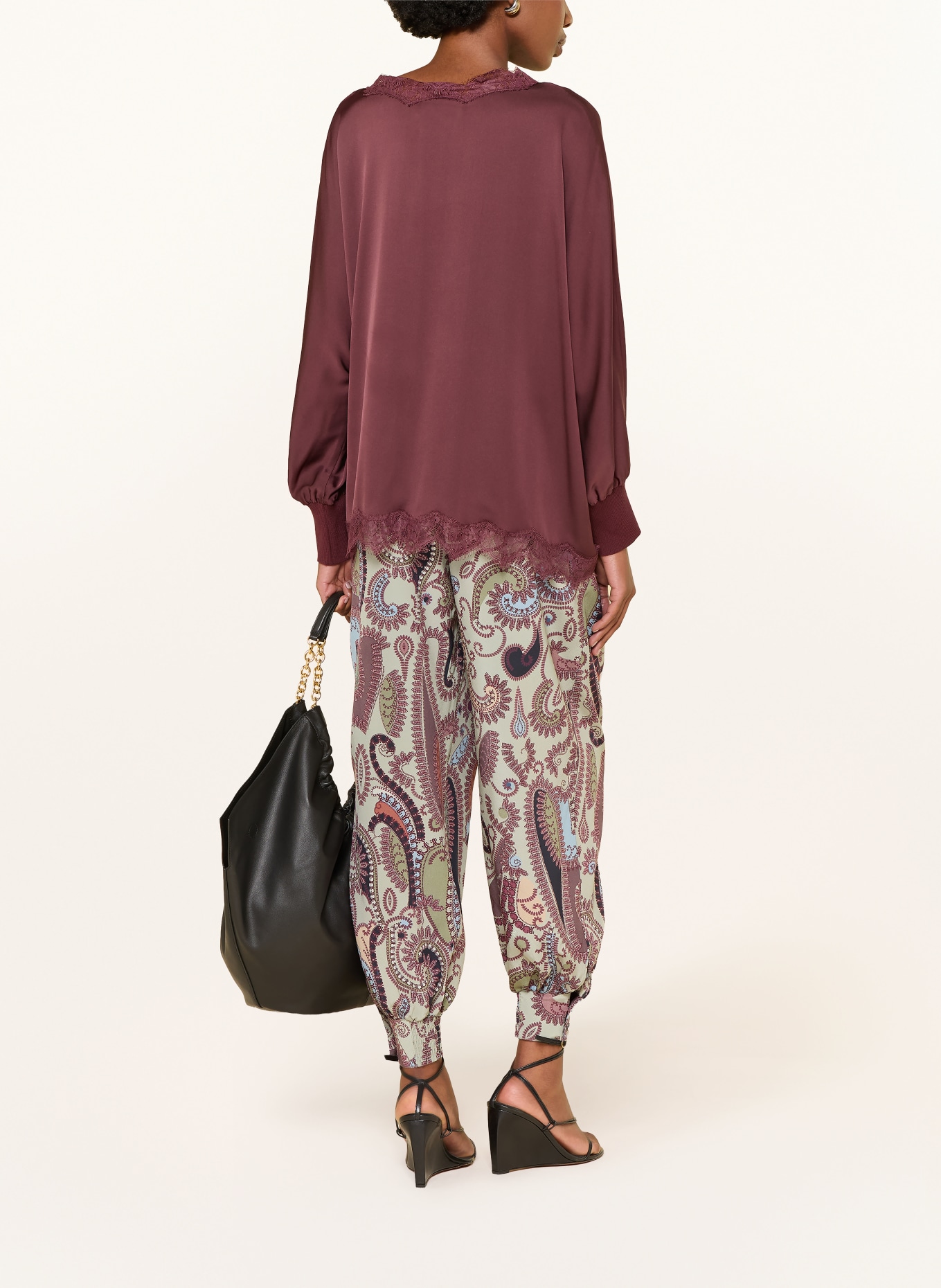 IVI collection Blouse shirt with silk: DARK RED