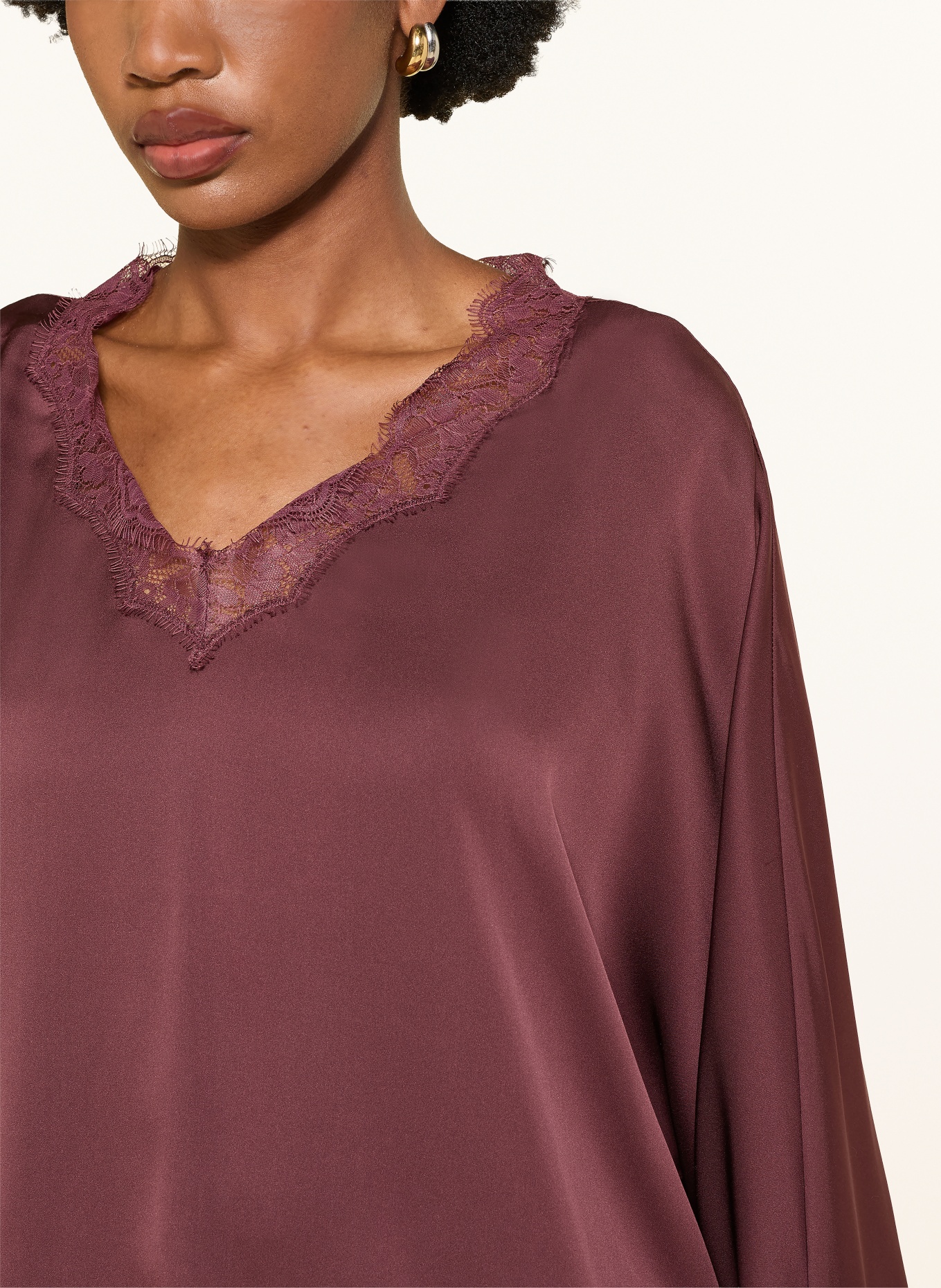 IVI collection Blouse shirt with silk: DARK RED