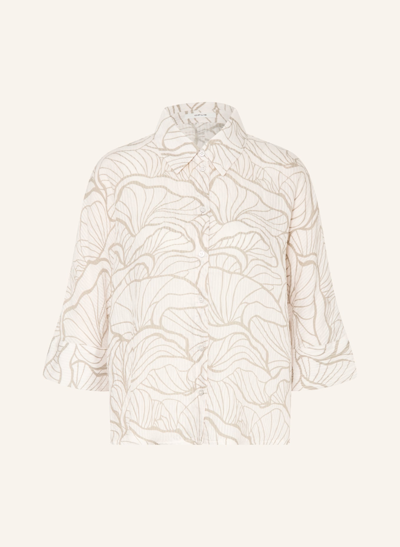 OPUS Bluzka FASHELL z rękawami 3/4: ECRU / OLIWKOWY