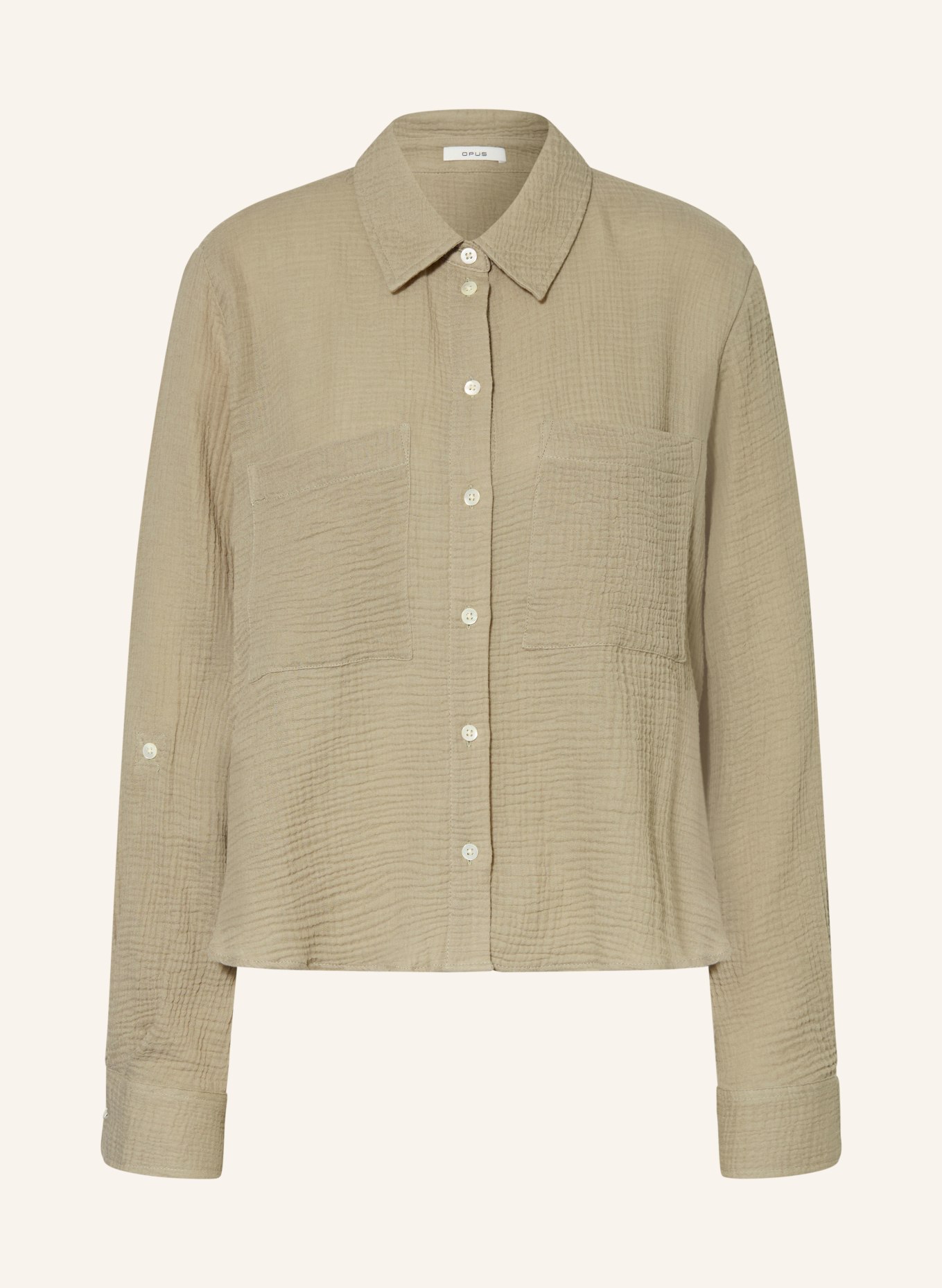 OPUS FRALEA-blouse van mousseline: OLIJF