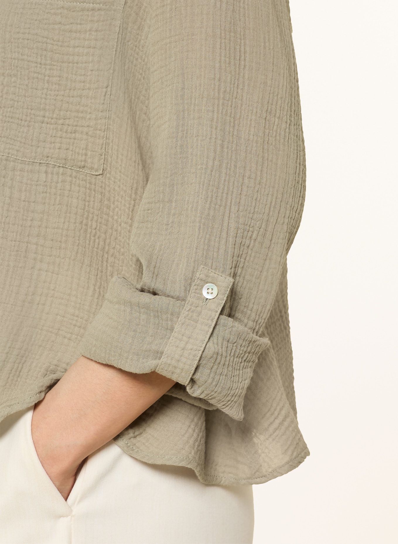 OPUS FRALEA-blouse van mousseline: OLIJF