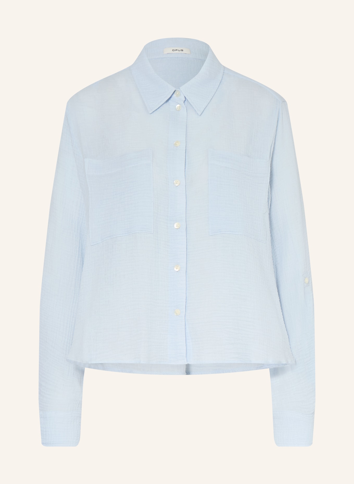 OPUS FRALEA-blouse van mousseline: LICHTBLAUW