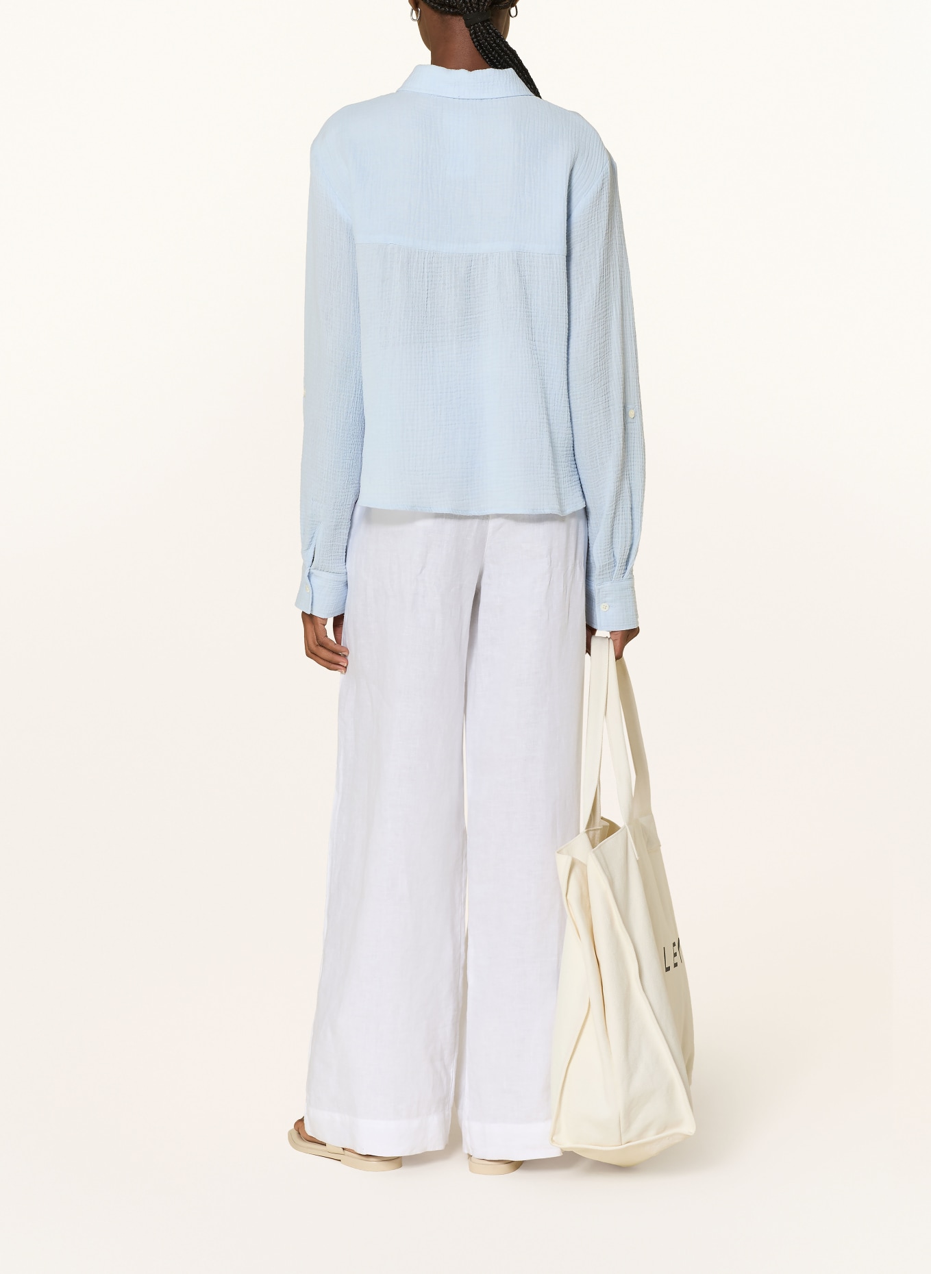 OPUS FRALEA-blouse van mousseline: LICHTBLAUW