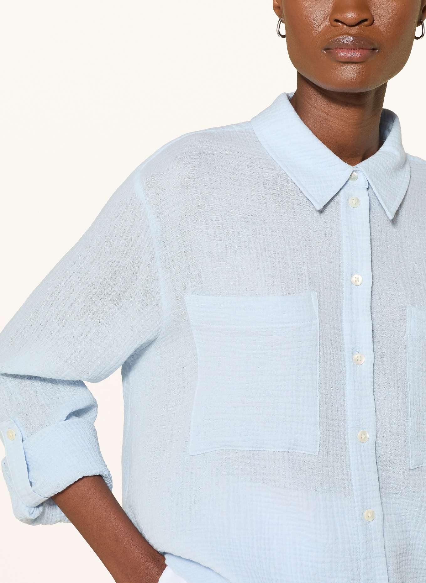 OPUS FRALEA-blouse van mousseline: LICHTBLAUW