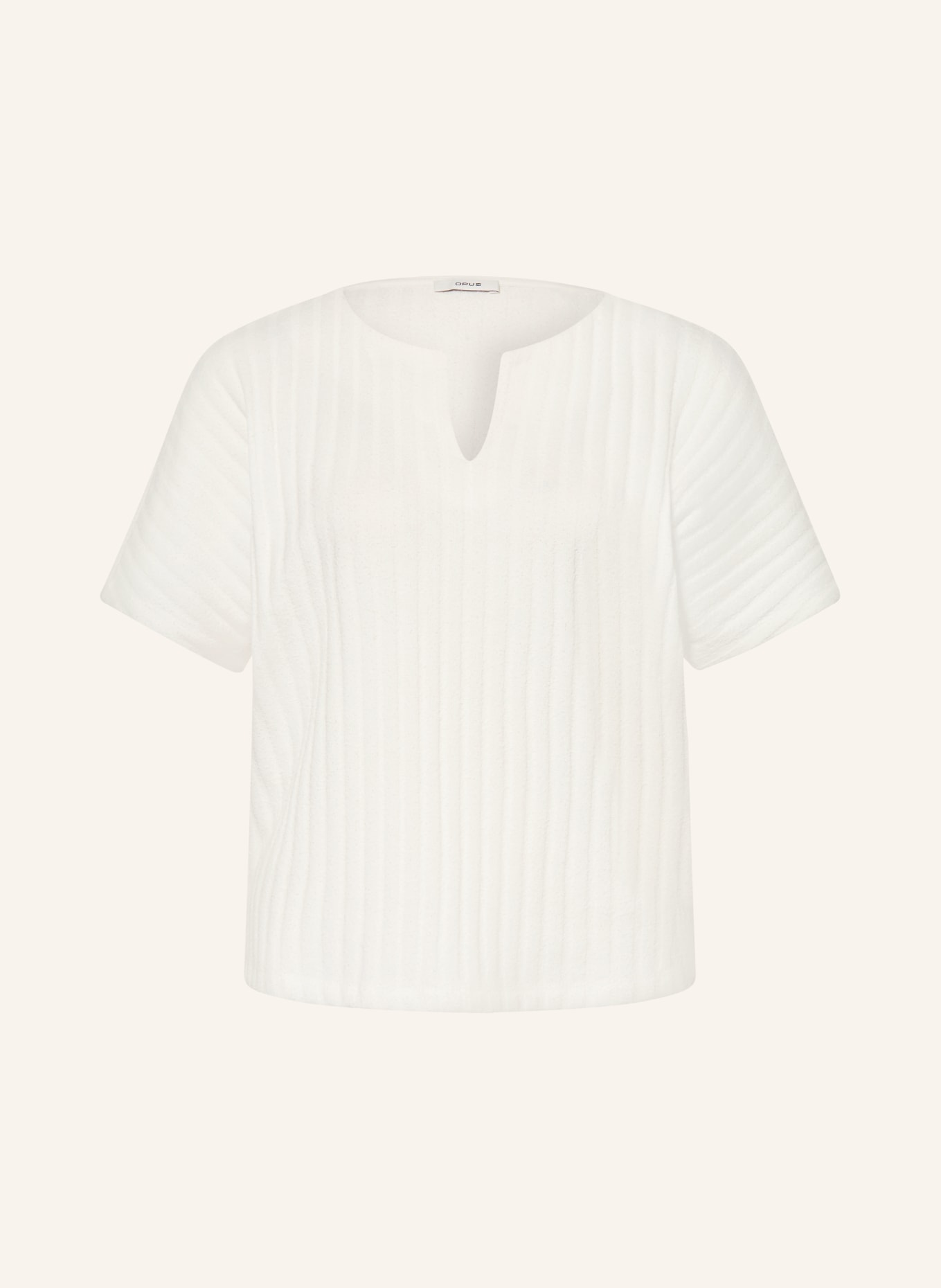 OPUS Bouclé knit shirt SOMBRI: WHITE