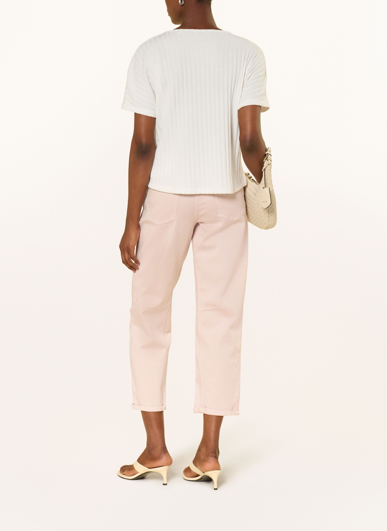 OPUS Bouclé knit shirt SOMBRI: WHITE