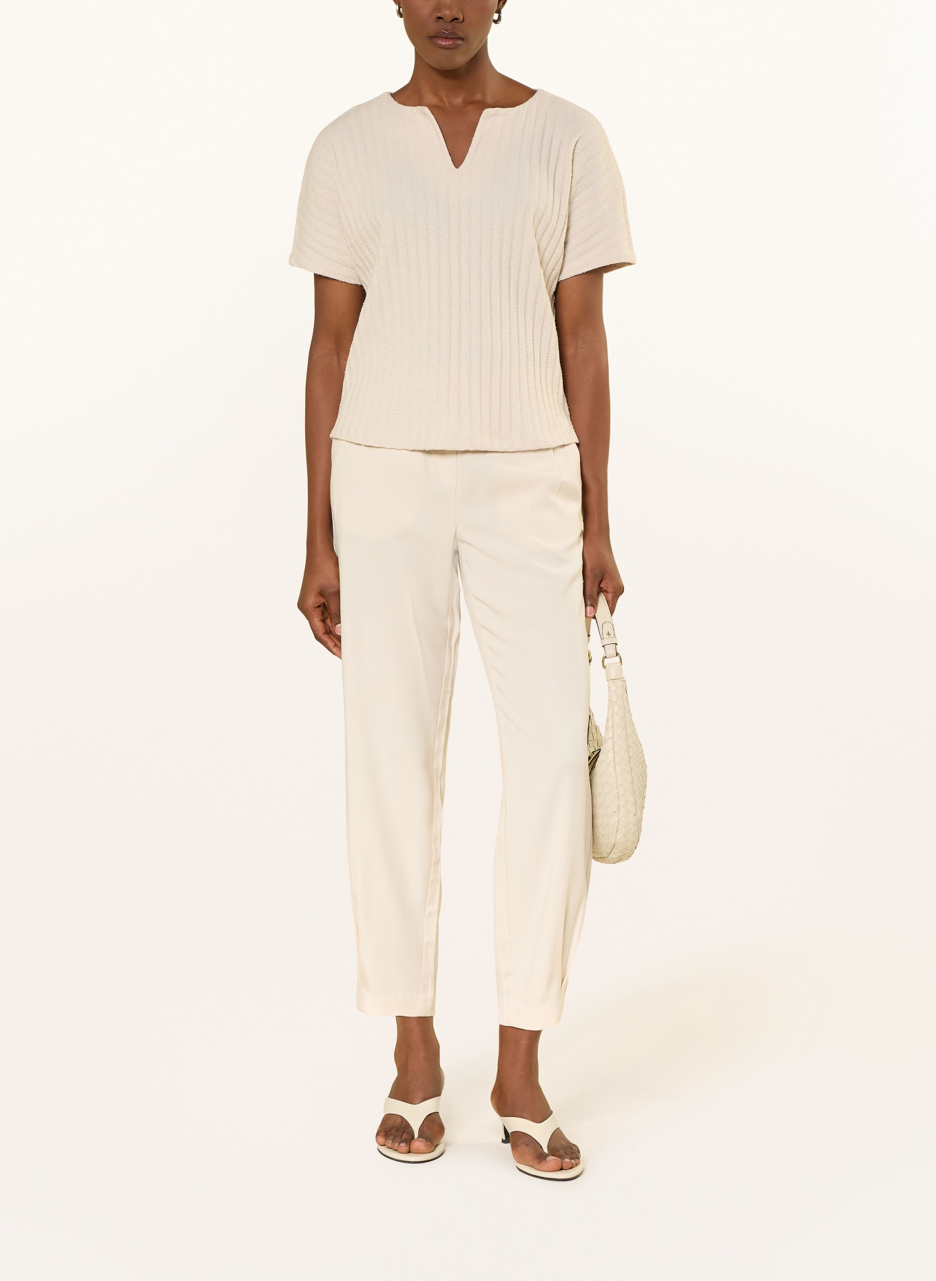 OPUS Bouclé pletené tričko SOMBRI: BÉŽOVÁ