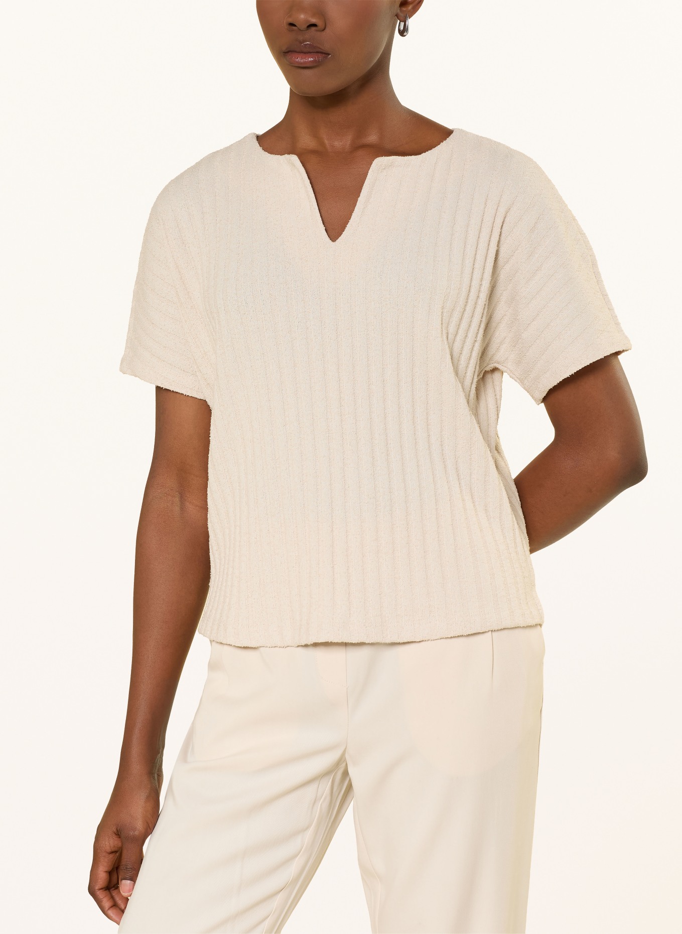 OPUS Bouclé pletené tričko SOMBRI: BÉŽOVÁ