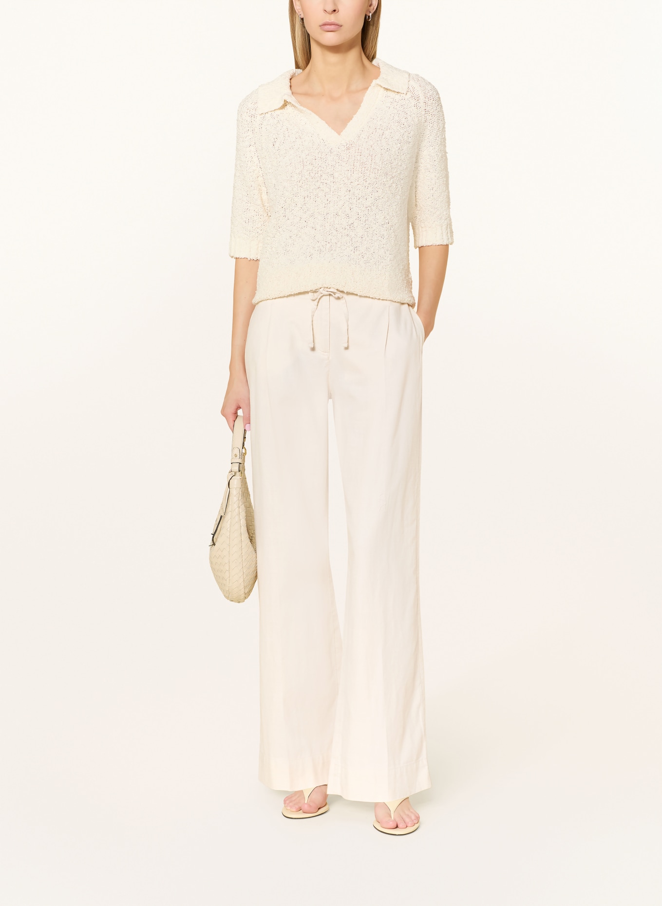 OPUS Spodnie Marlene MEERI COASTAL: KREMOWY