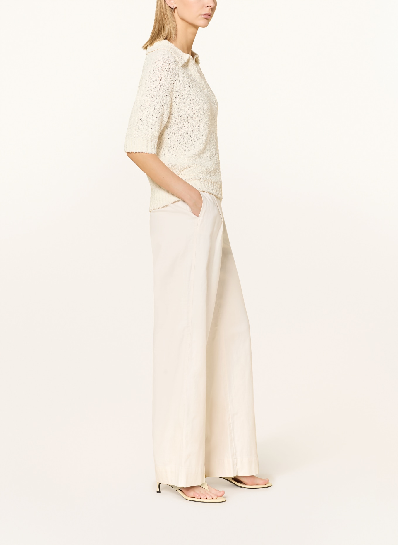 OPUS Spodnie Marlene MEERI COASTAL: KREMOWY