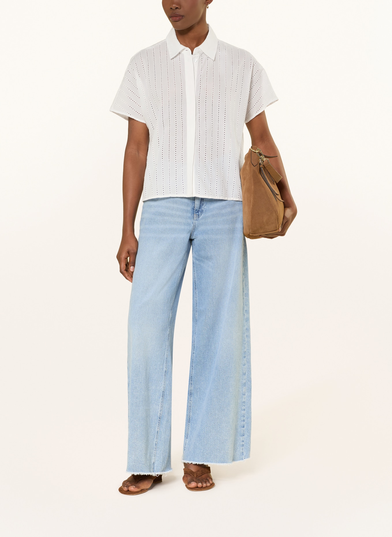 OPUS Hemdbluse FYDRA aus Lochspitze: WEISS