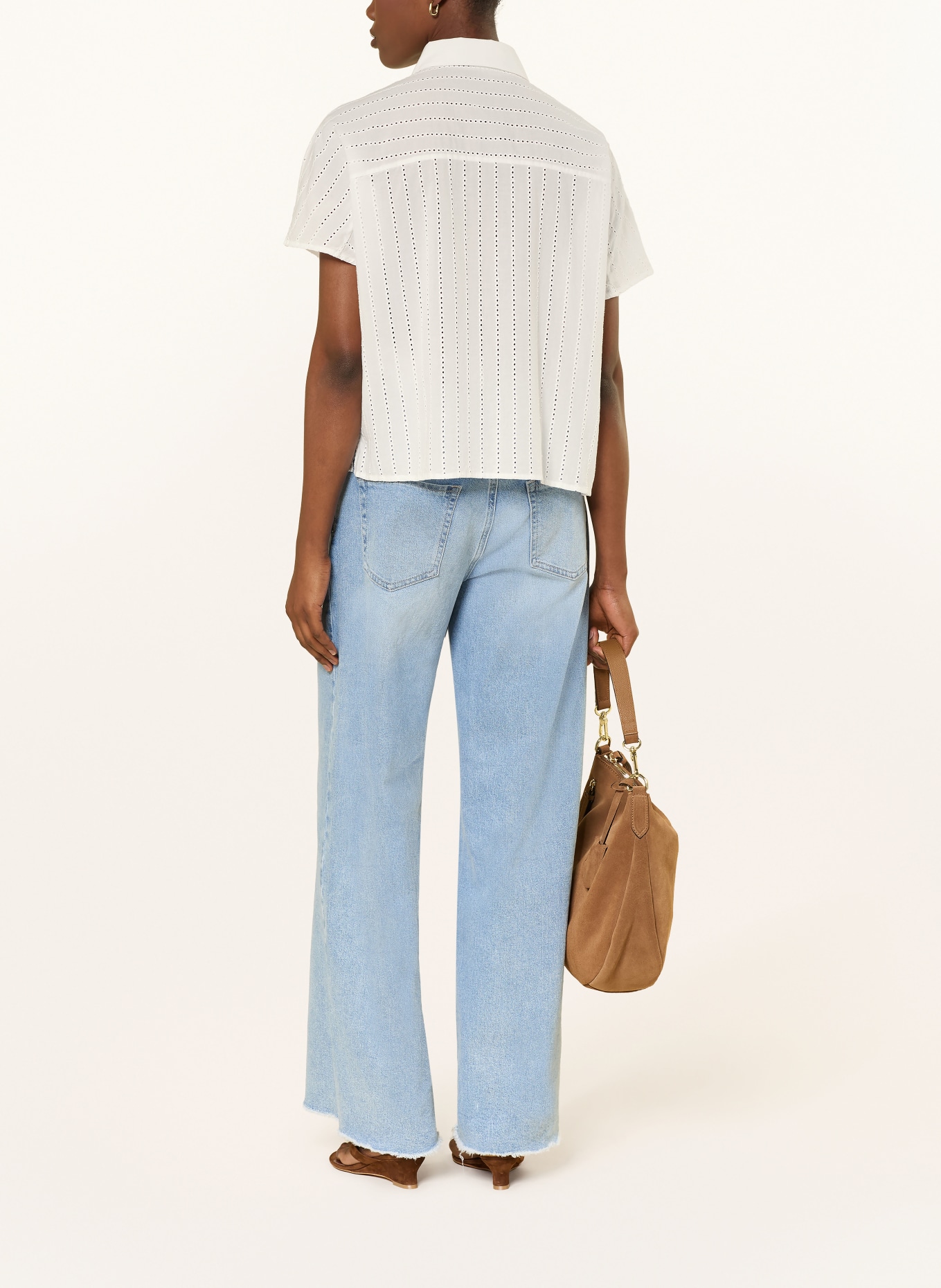 OPUS Hemdbluse FYDRA aus Lochspitze: WEISS