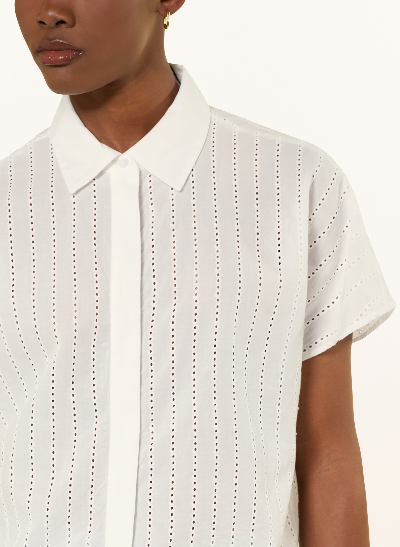 OPUS Hemdbluse FYDRA aus Lochspitze: WEISS