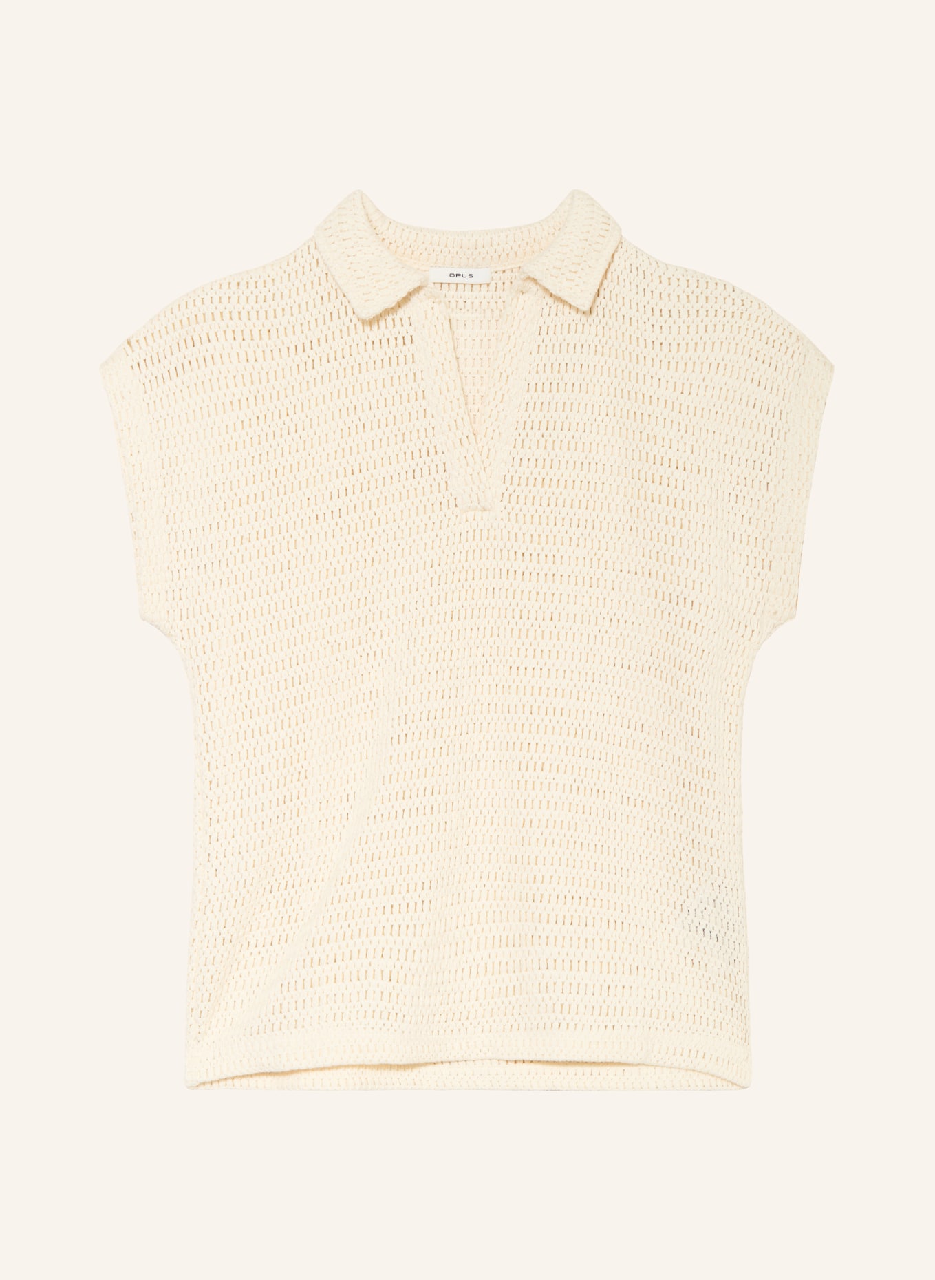 OPUS Häkel-Poloshirt SOMONA: CREME