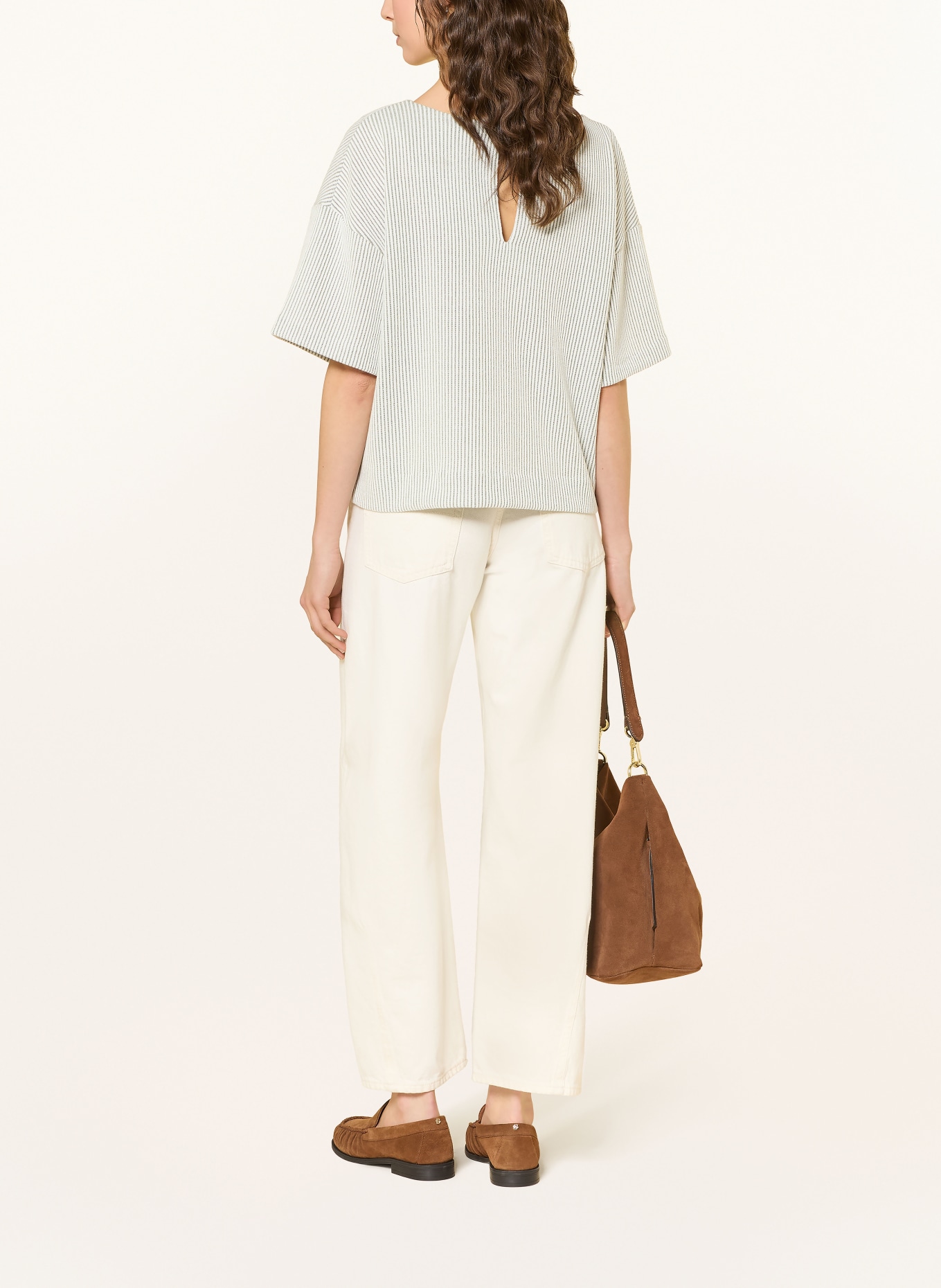 OPUS Strickshirt GAUSTER: ECRU / OLIV