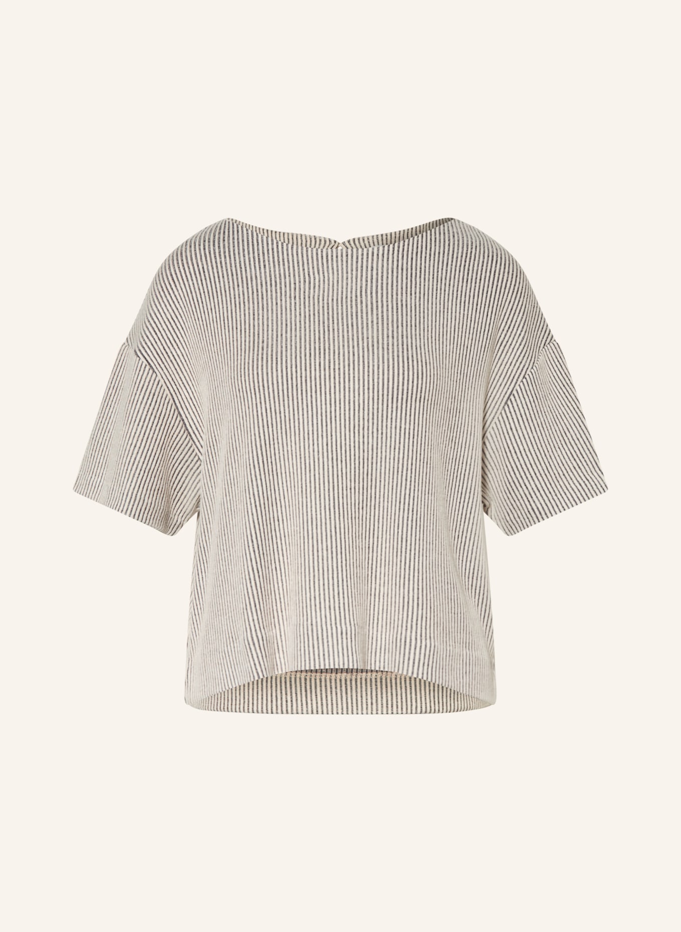 OPUS Strickshirt GAUSTER: CREME / DUNKELBLAU