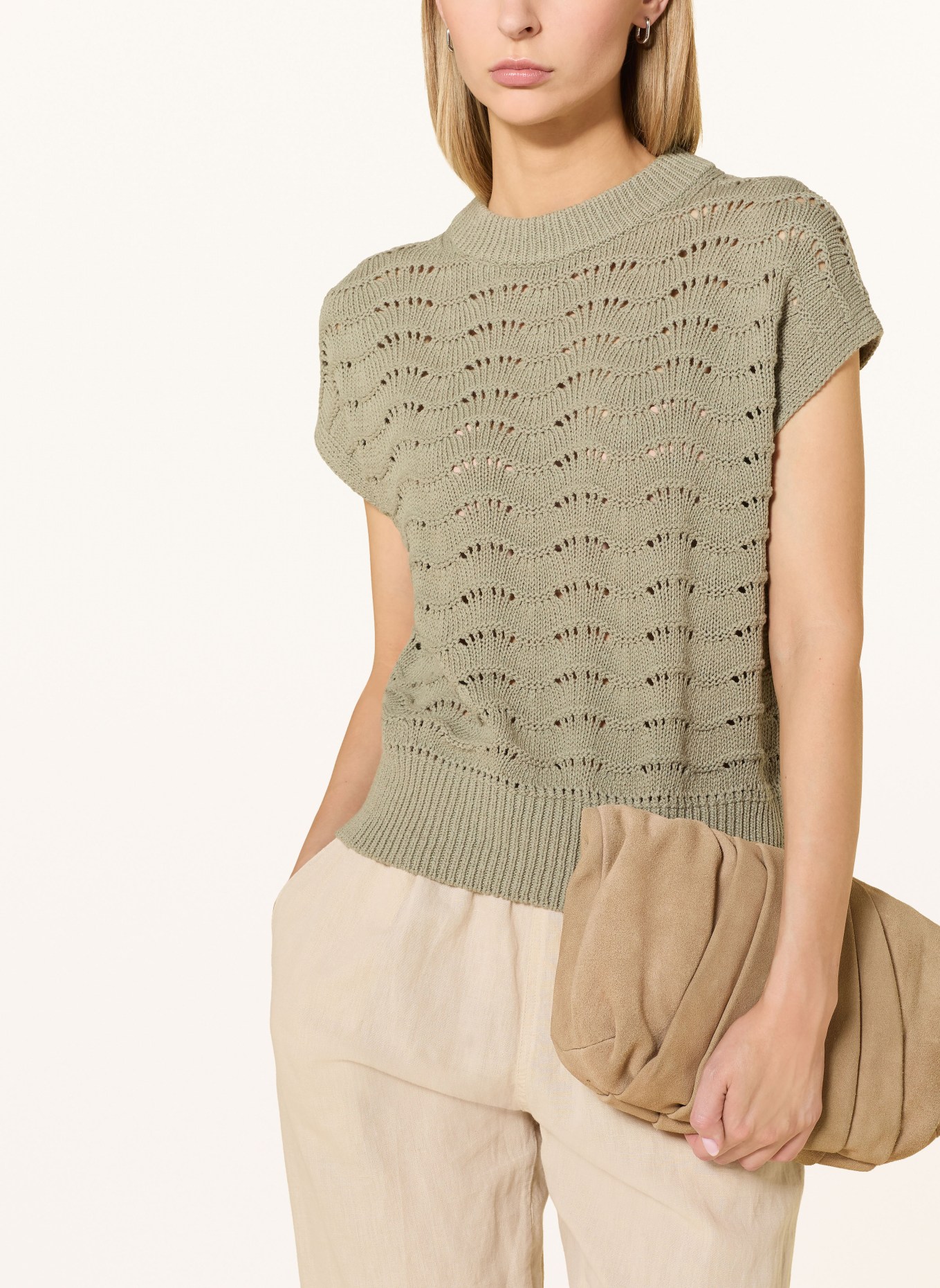 OPUS Blouse en maille PYDRA: VERT CLAIR