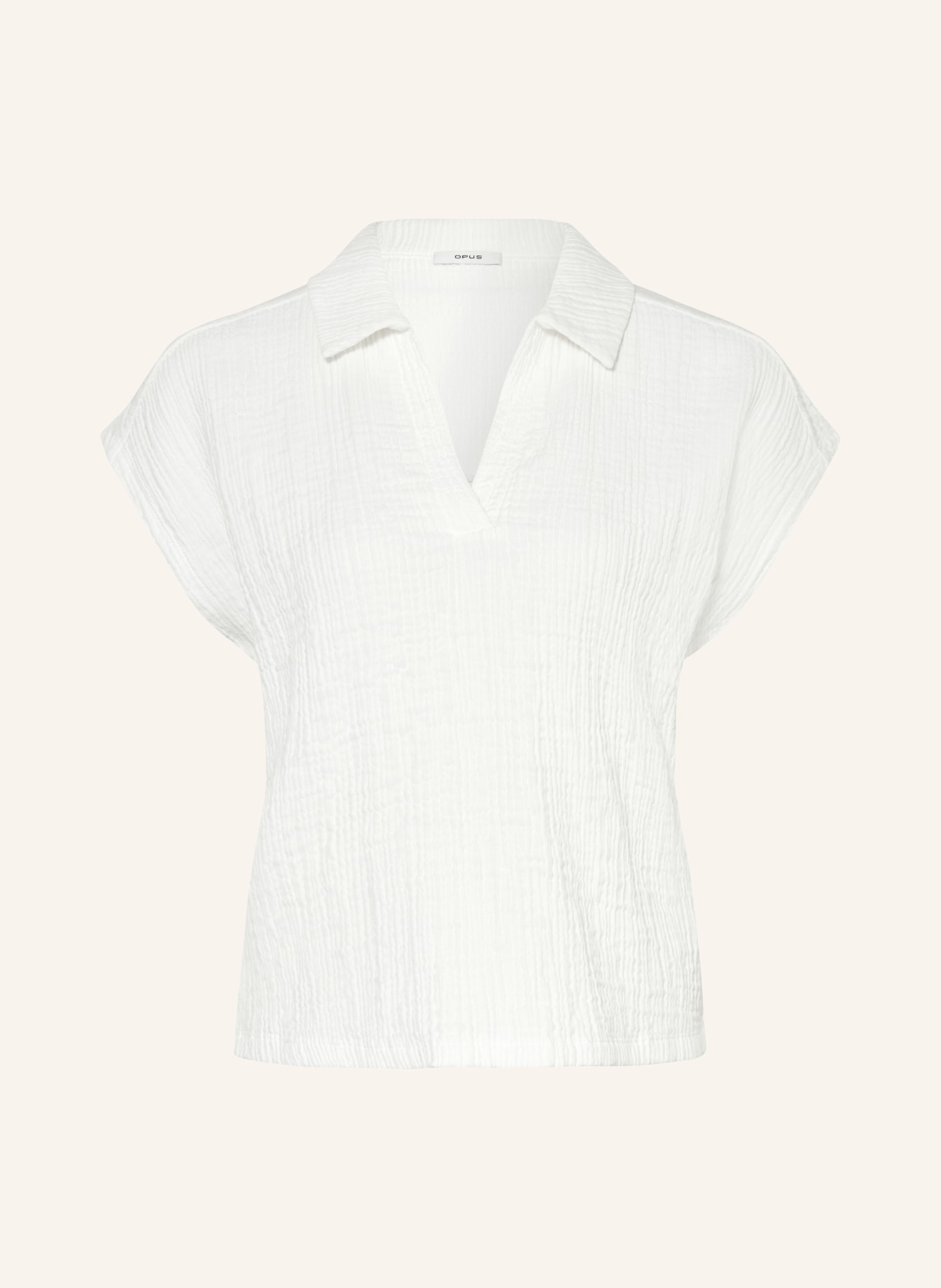 OPUS Blusenshirt SANTOLINI im Materialmix: WEISS