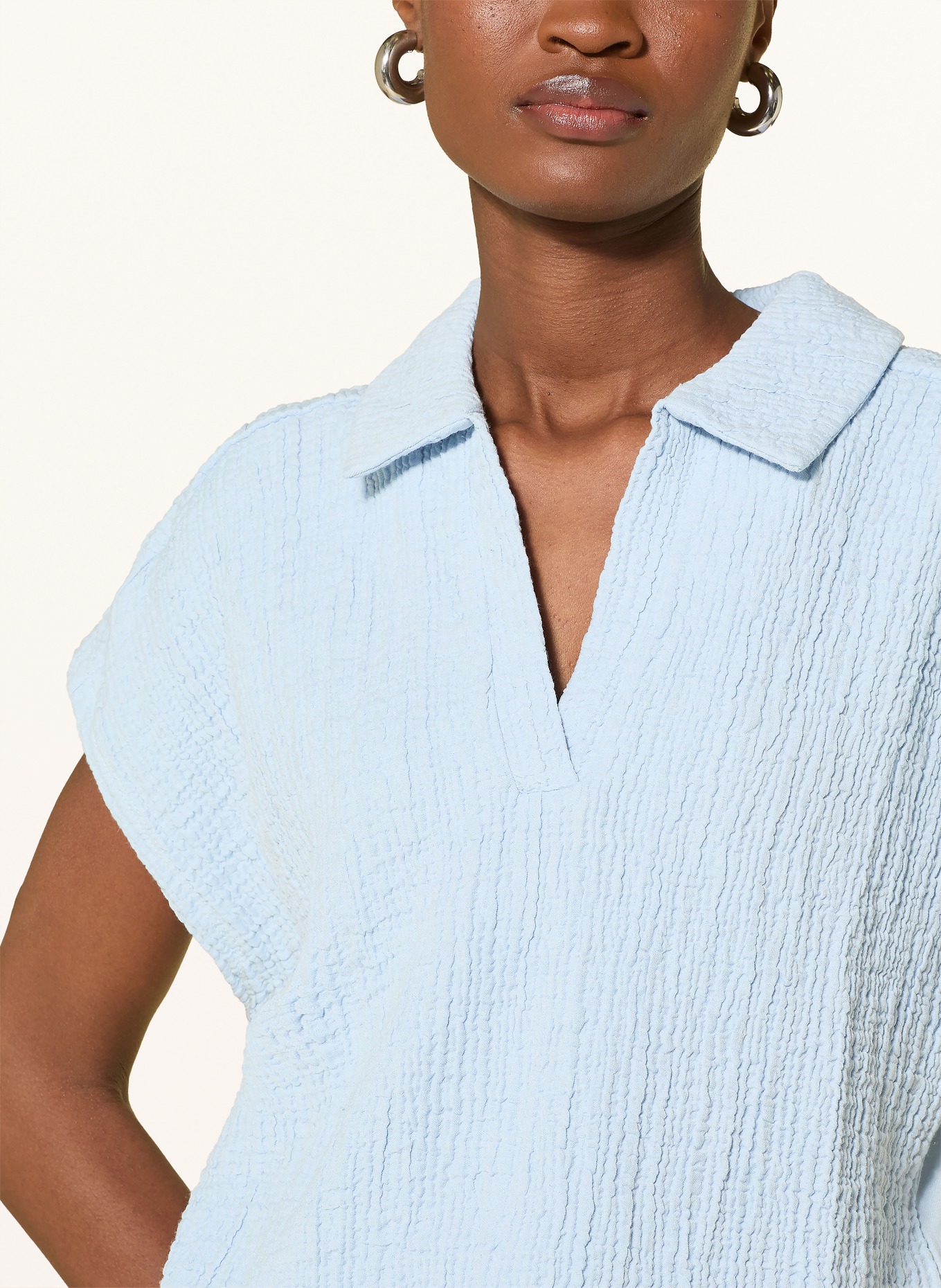 OPUS SANTOLINI Blouse Shirt in a Material Mix: LIGHT BLUE
