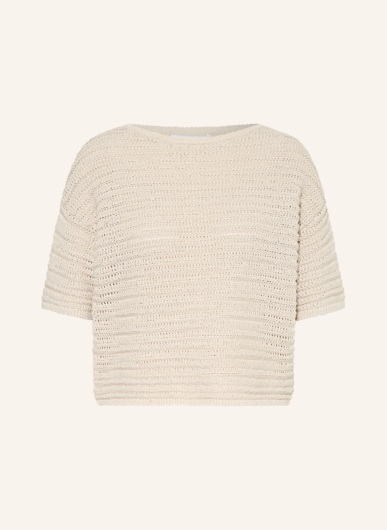 OPUS Sweter z dzianiny PINSE: BEŻOWY