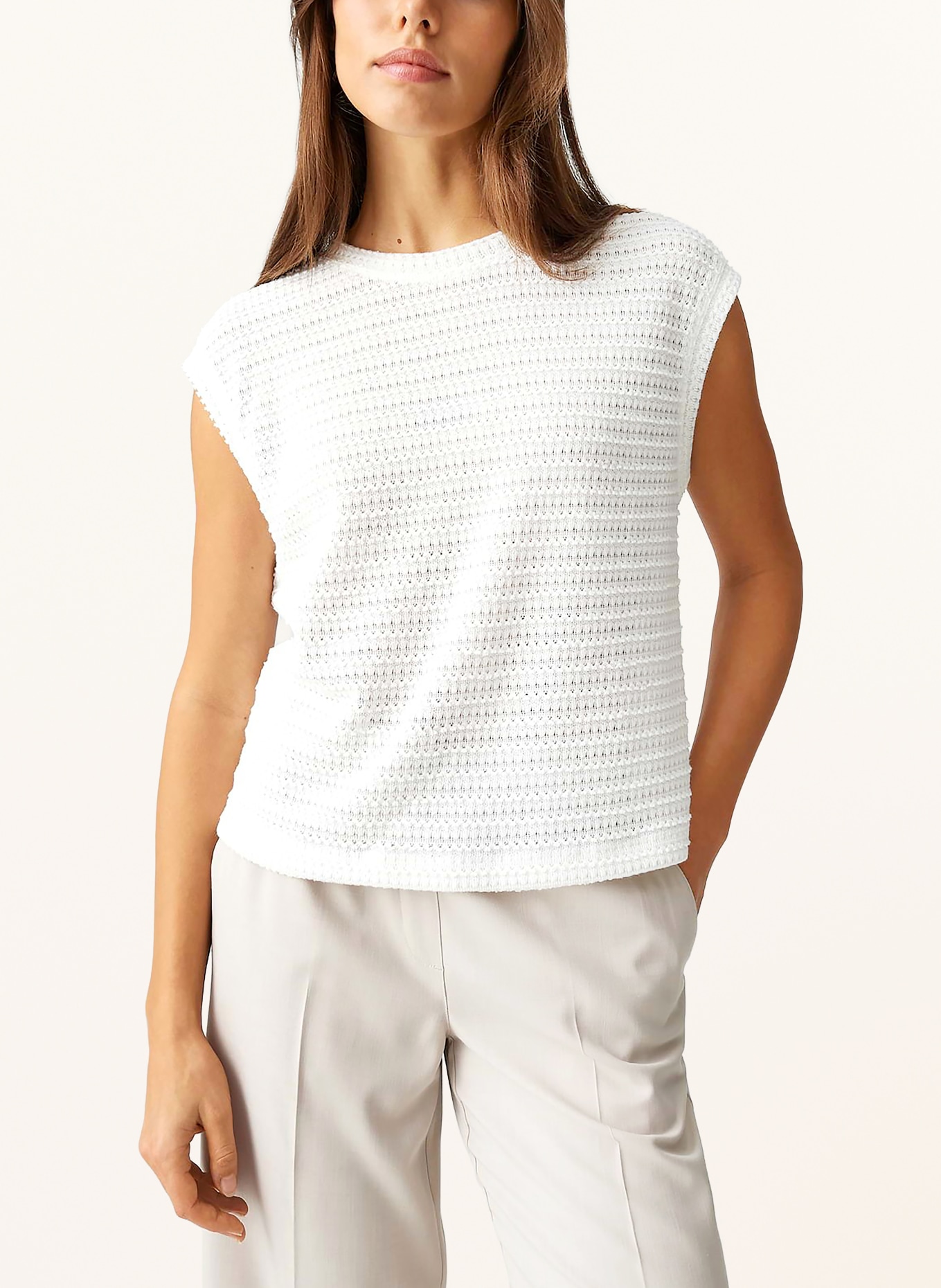 OPUS Gebreide top SPUNKI: WIT