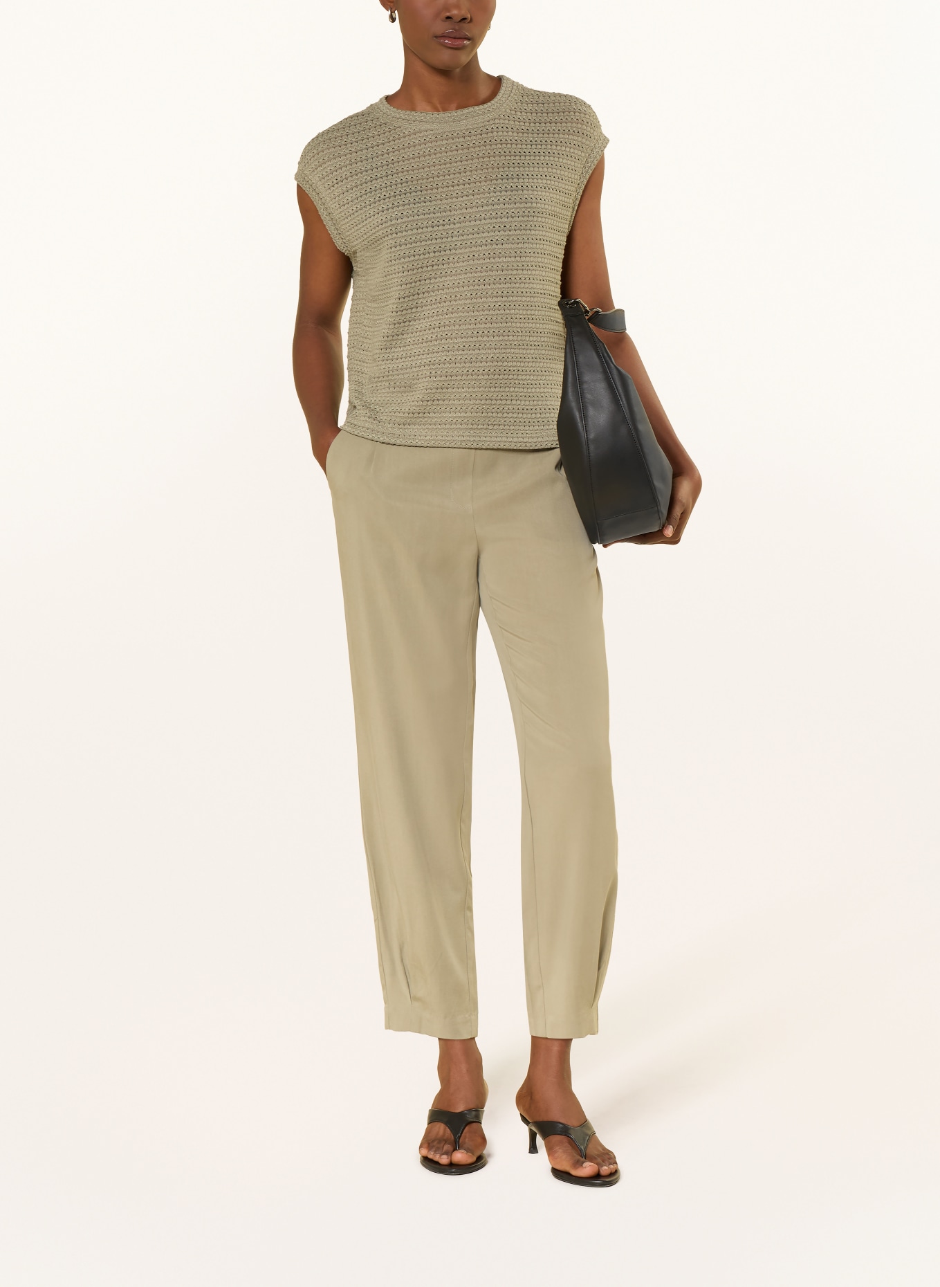 OPUS Gebreide top SPUNKI: OLIJF