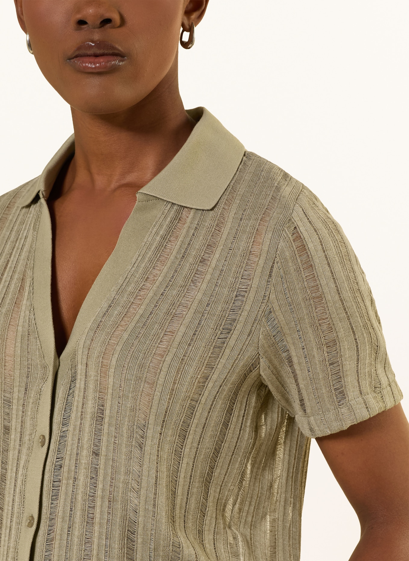 OPUS Strickbluse SUGAHA: OLIV