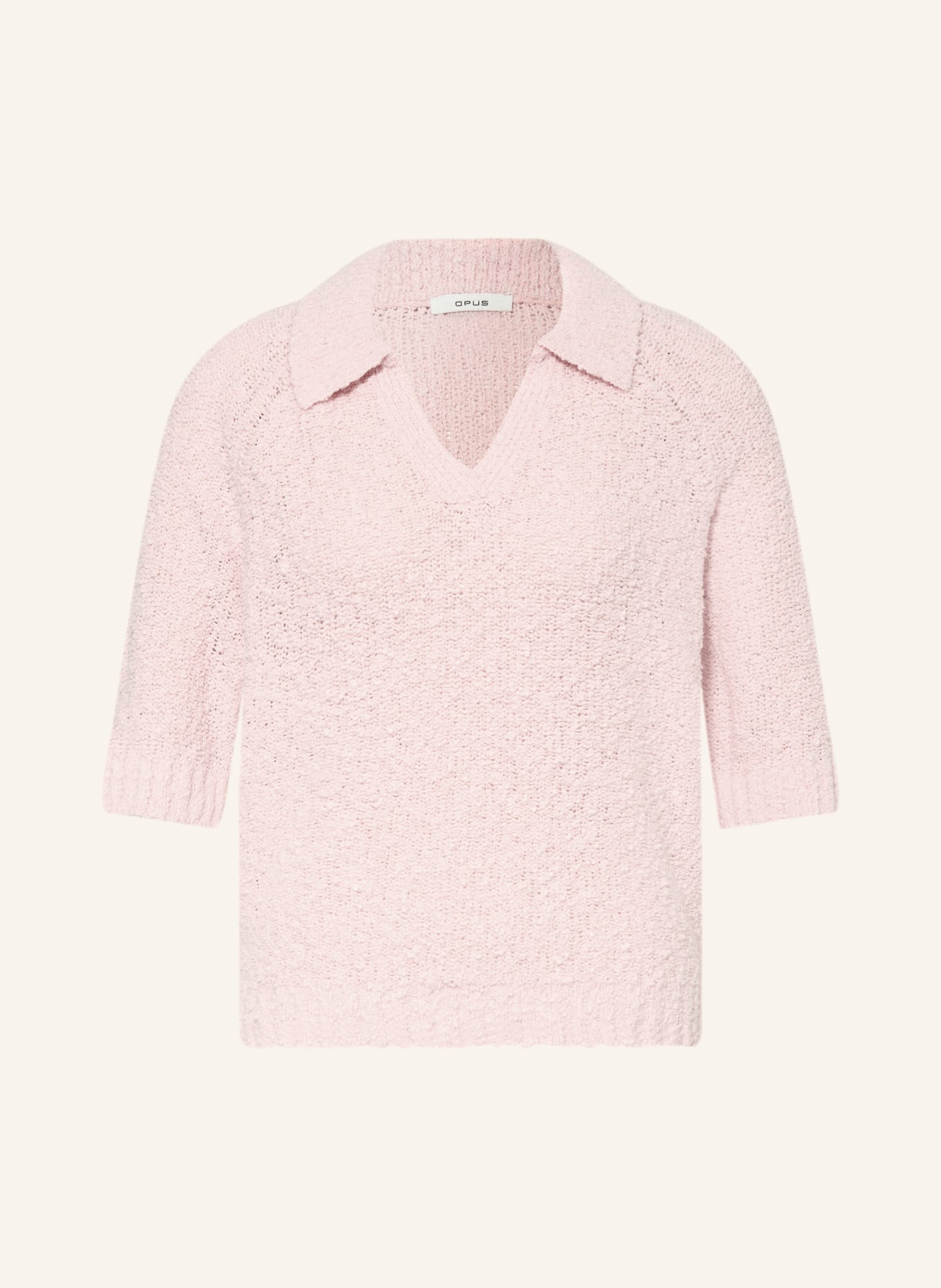 OPUS Polo en maille POSILLY en bouclé: ROSÉ