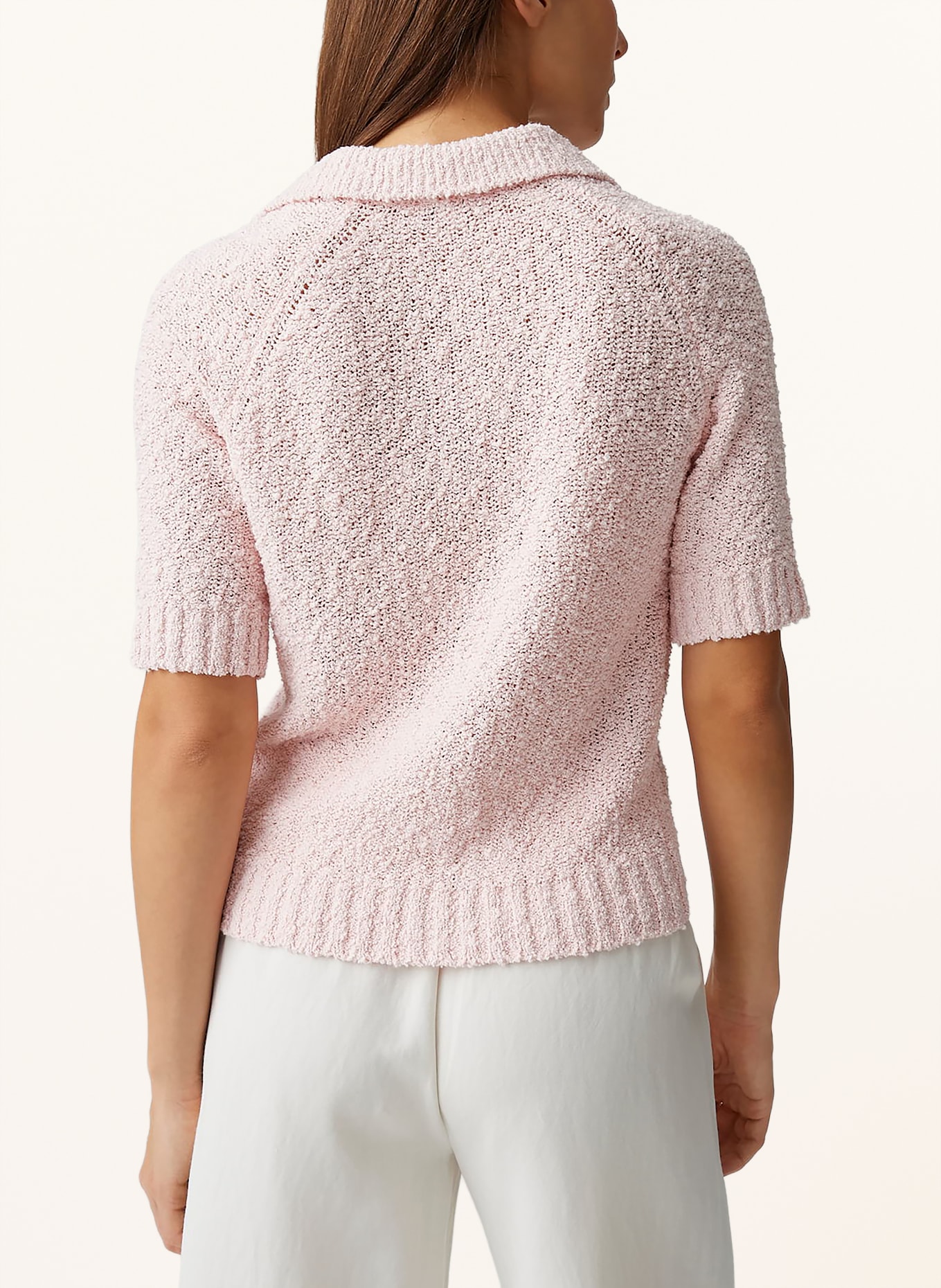 OPUS Polo en maille POSILLY en bouclé: ROSÉ