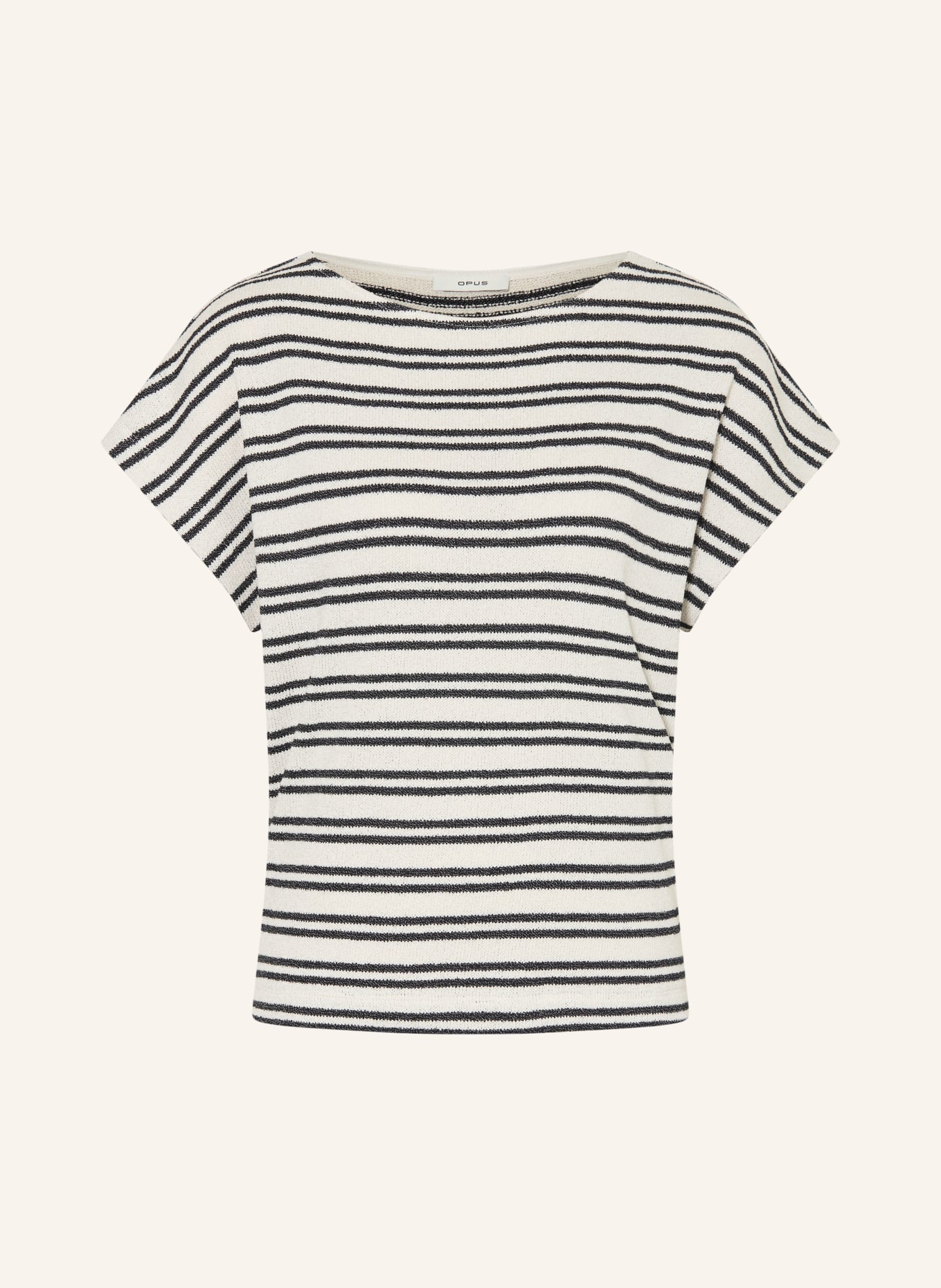 OPUS Strickshirt SOSTAL: DUNKELBLAU / BEIGE