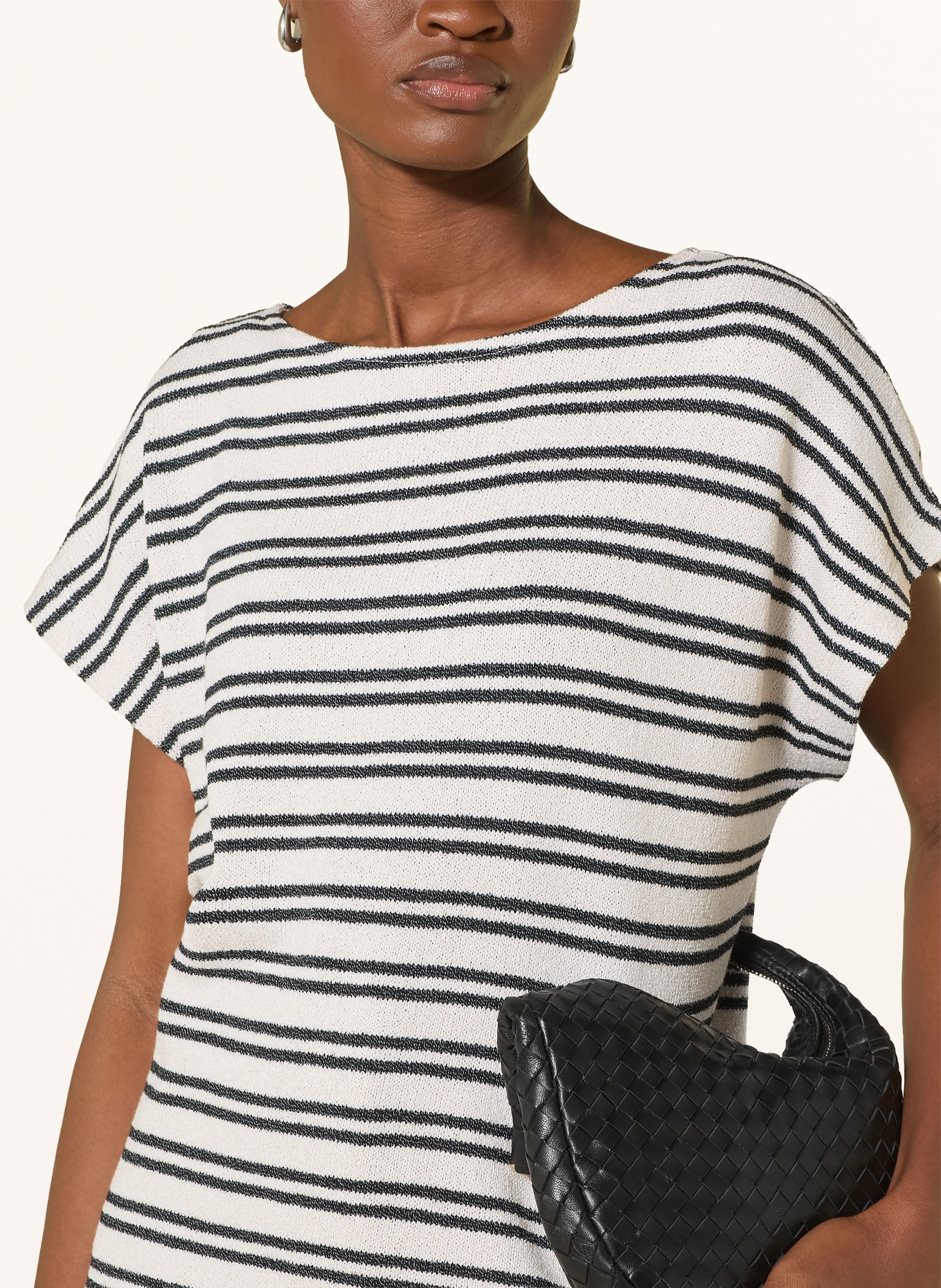 OPUS Strickshirt SOSTAL: DUNKELBLAU / BEIGE