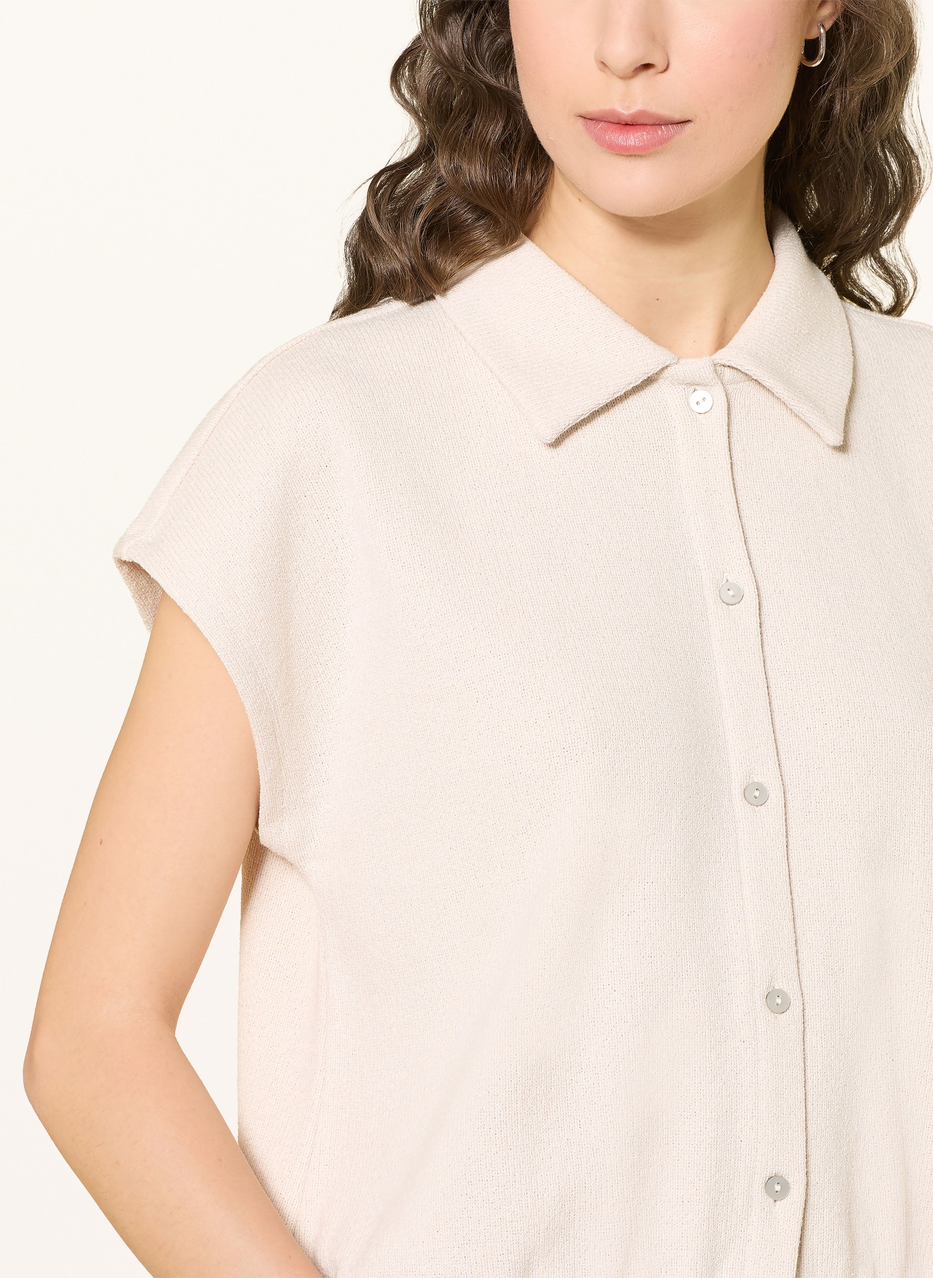 OPUS Pletená blůza GLAYA: KRÉMOVÁ