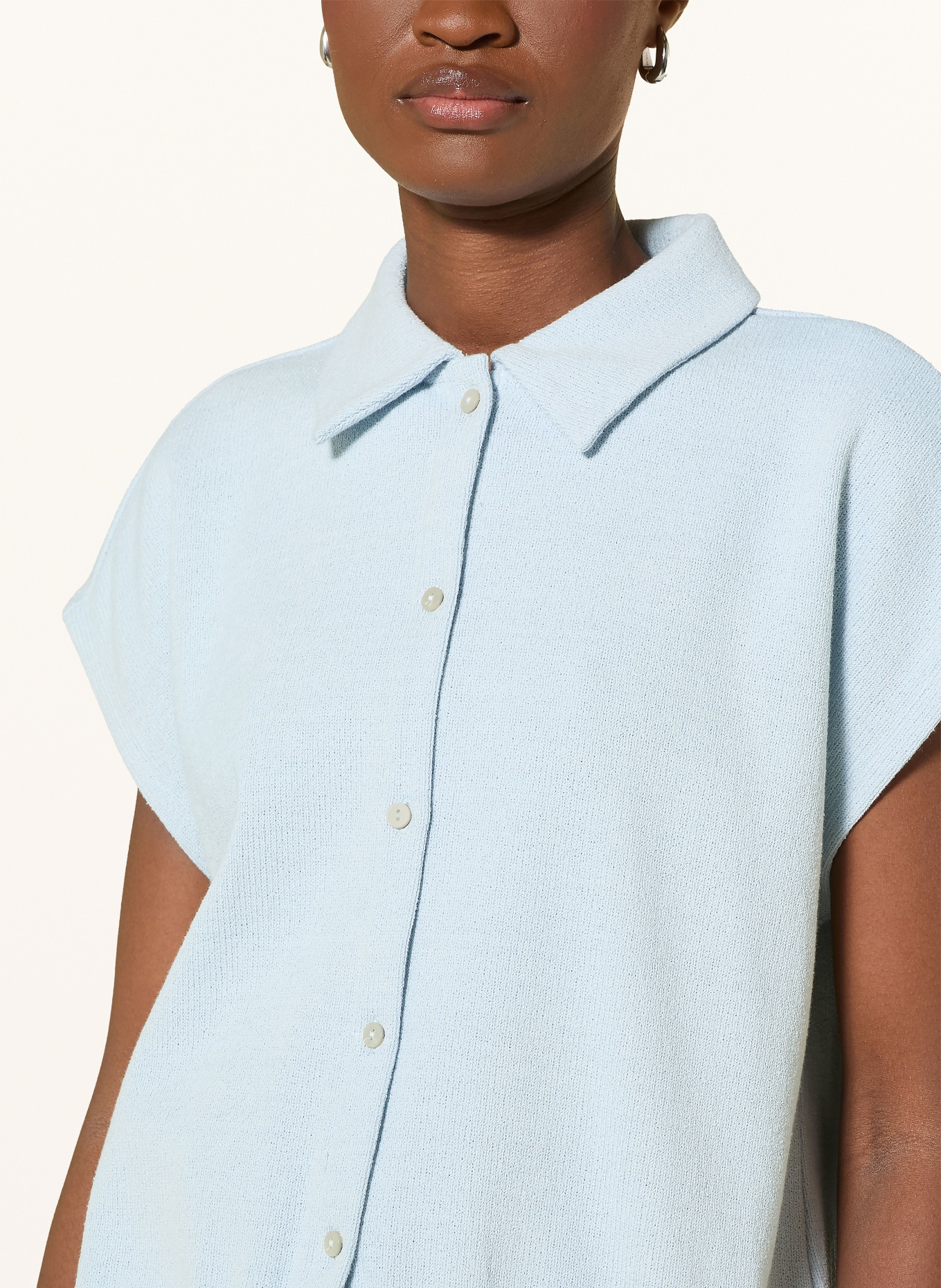 OPUS Bluzka z dzianiny GLAYA: JASNONIEBIESKI