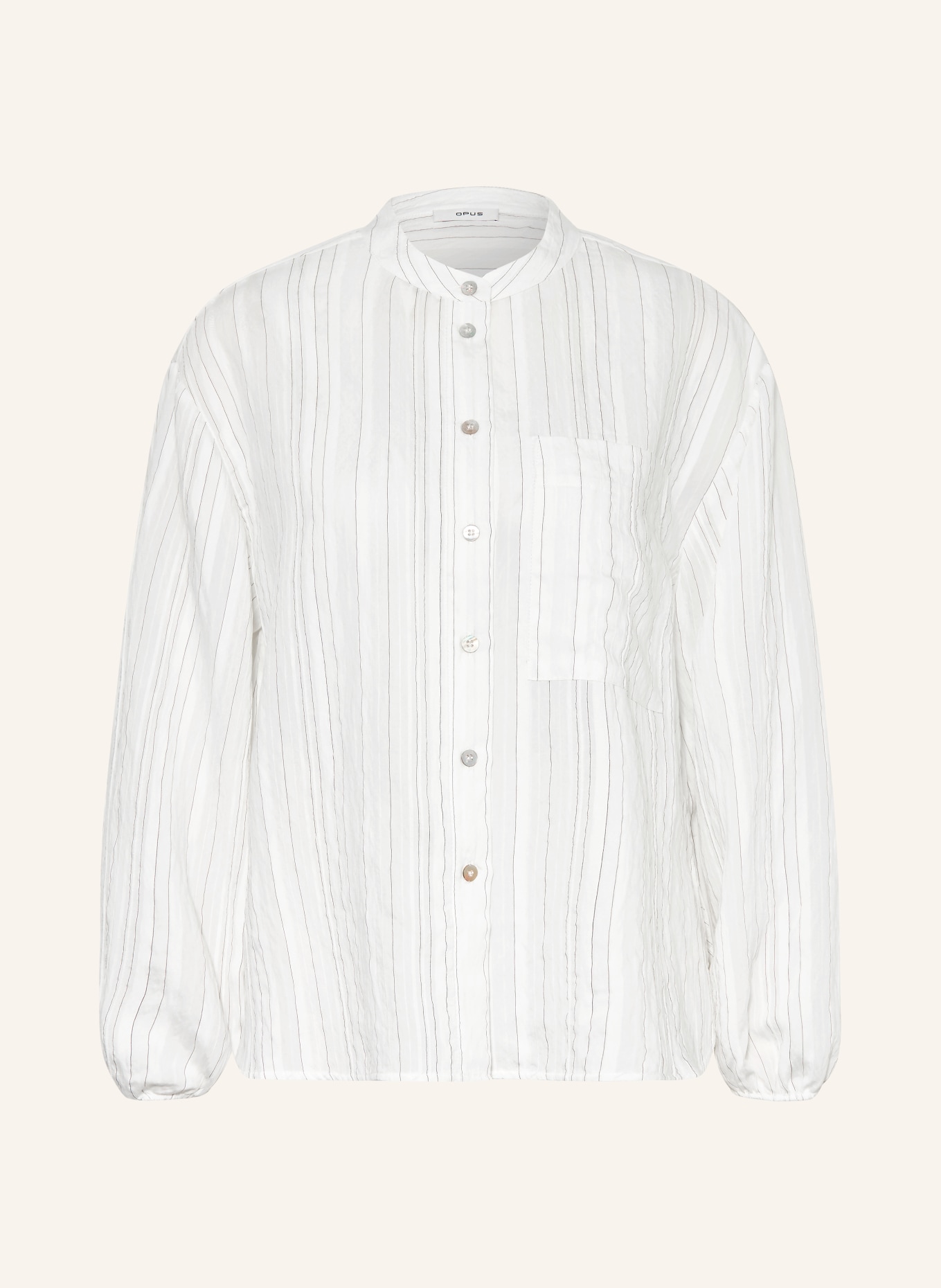 OPUS Bluse FLARIA: ECRU / SCHWARZ