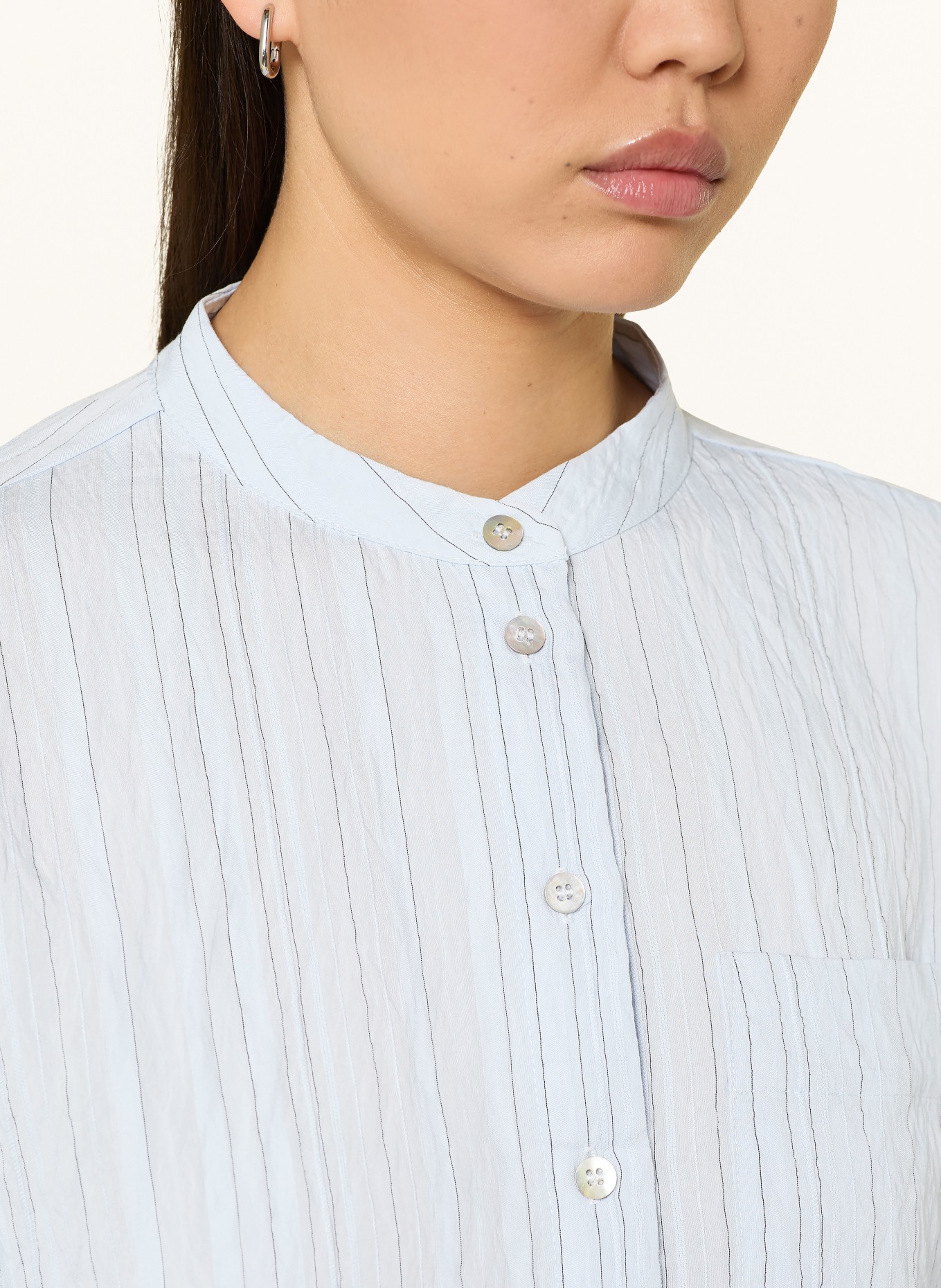 OPUS Bluse FLARIA: HELLBLAU / SCHWARZ