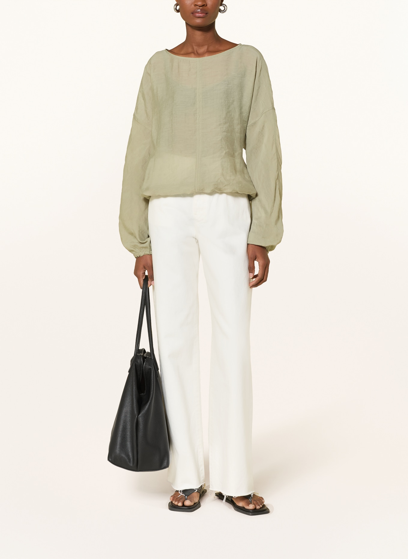 OPUS FILLA Blouse Shirt: LIGHT GREEN
