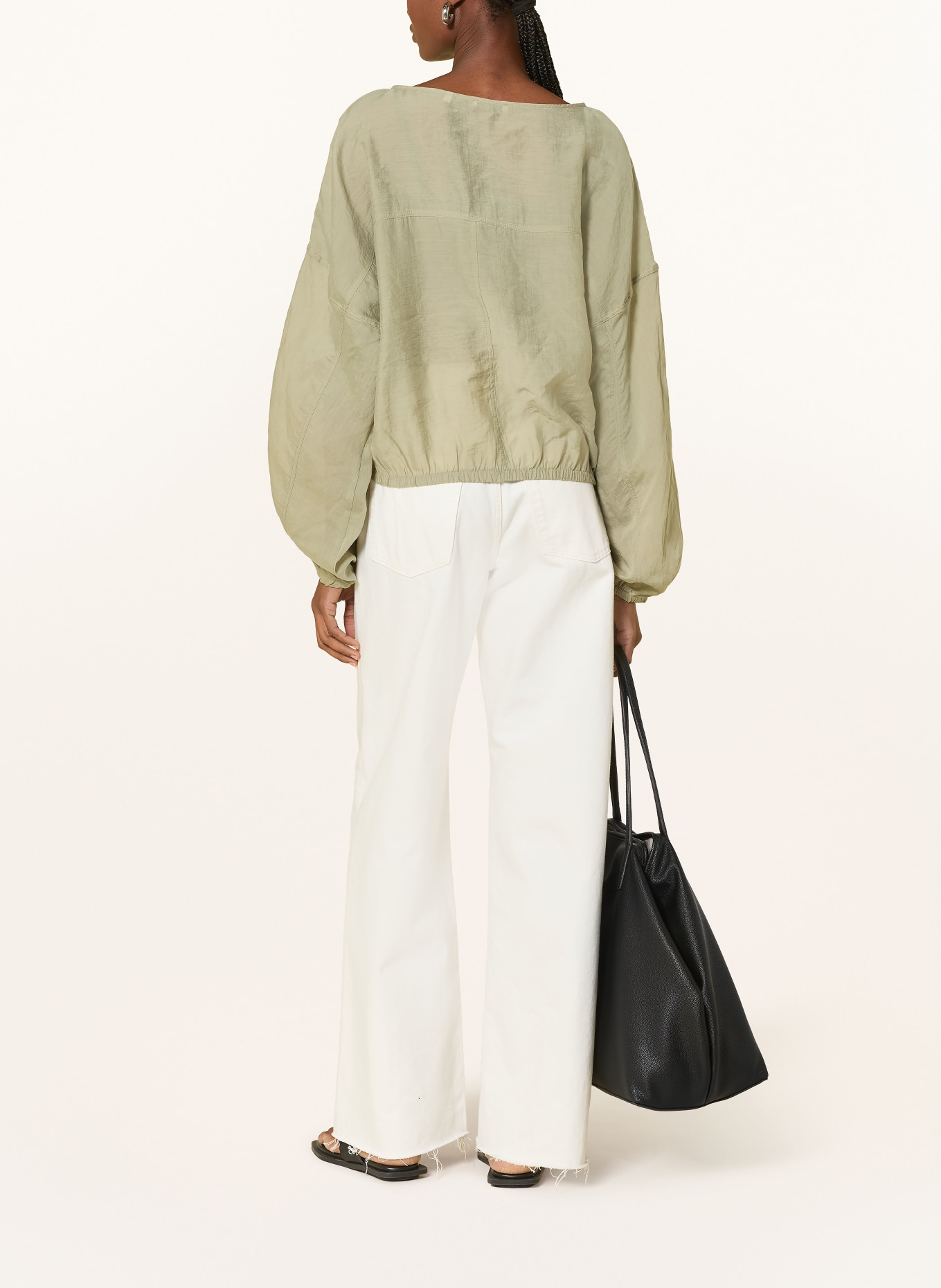 OPUS FILLA Blouse Shirt: LIGHT GREEN