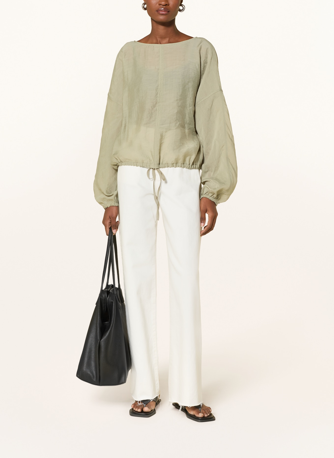 OPUS FILLA Blouse Shirt: LIGHT GREEN