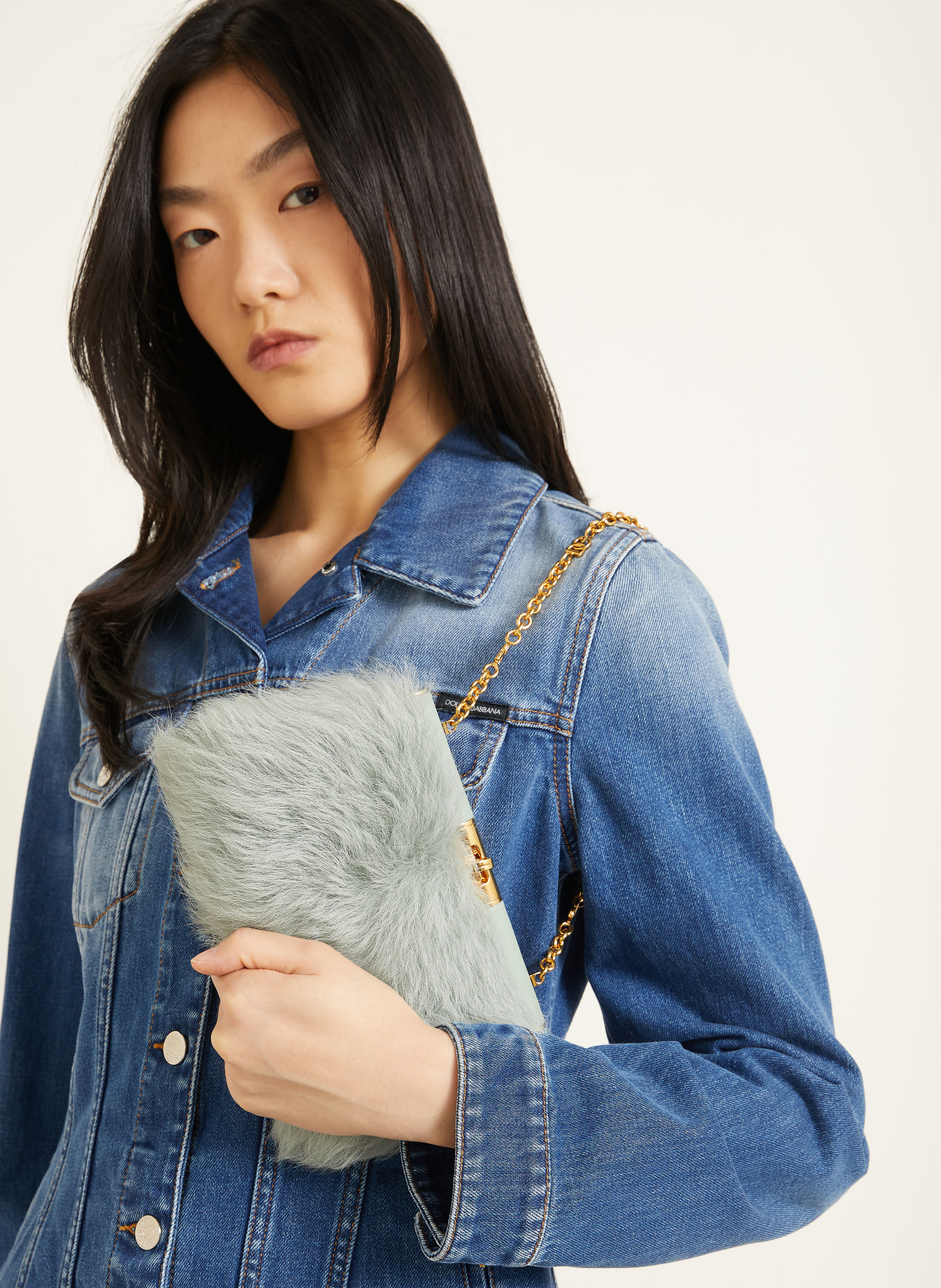 DOLCE & GABBANA Umhängetasche MARLENE: HELLGRÜN / GOLD