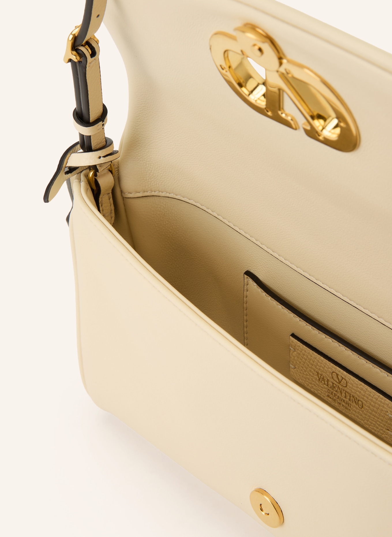 VALENTINO GARAVANI Schultertasche DEVAIN: ECRU / GOLD