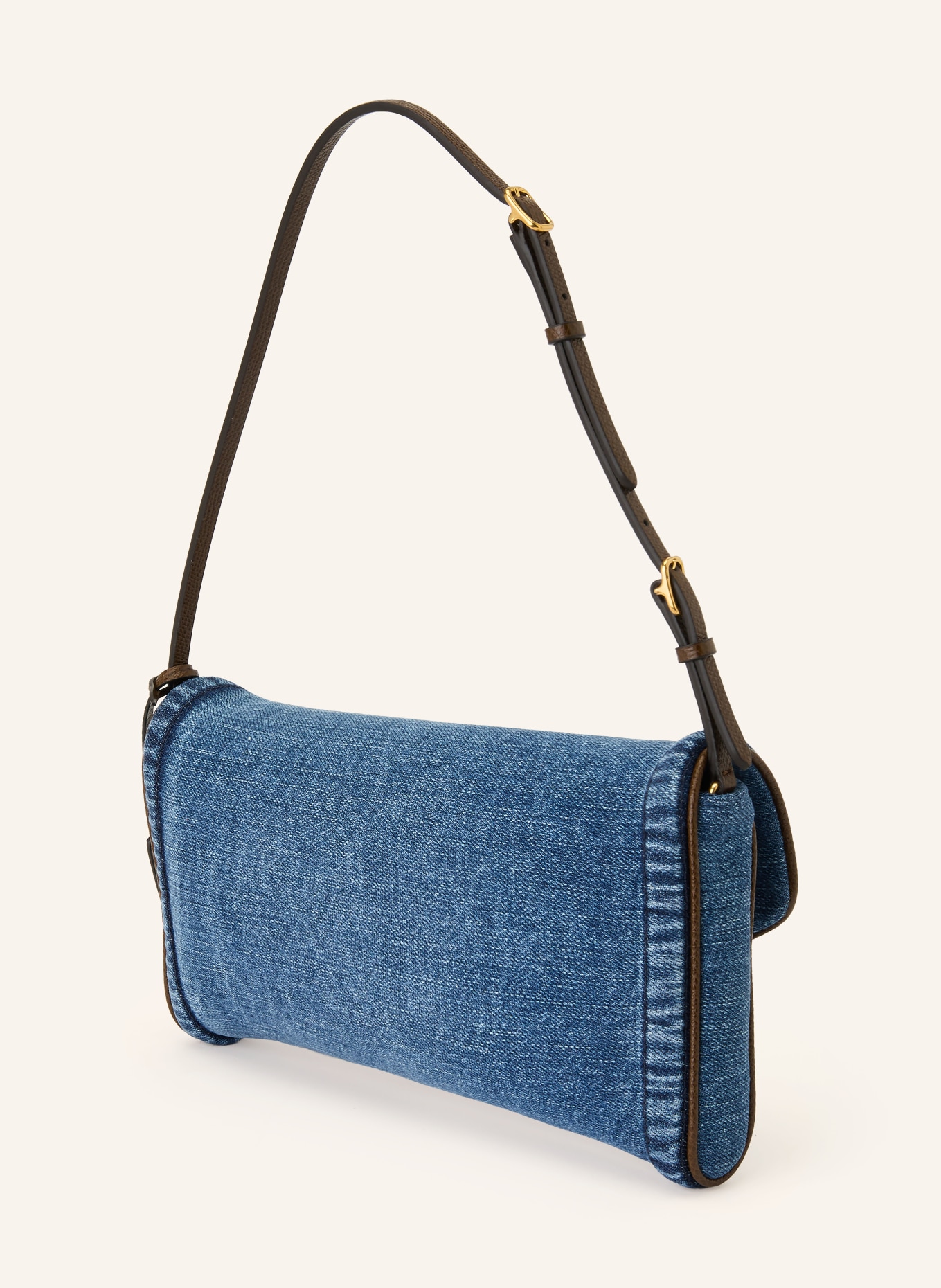 VALENTINO GARAVANI Schultertasche DEVAIN: HELLBLAU / GOLD / BRAUN