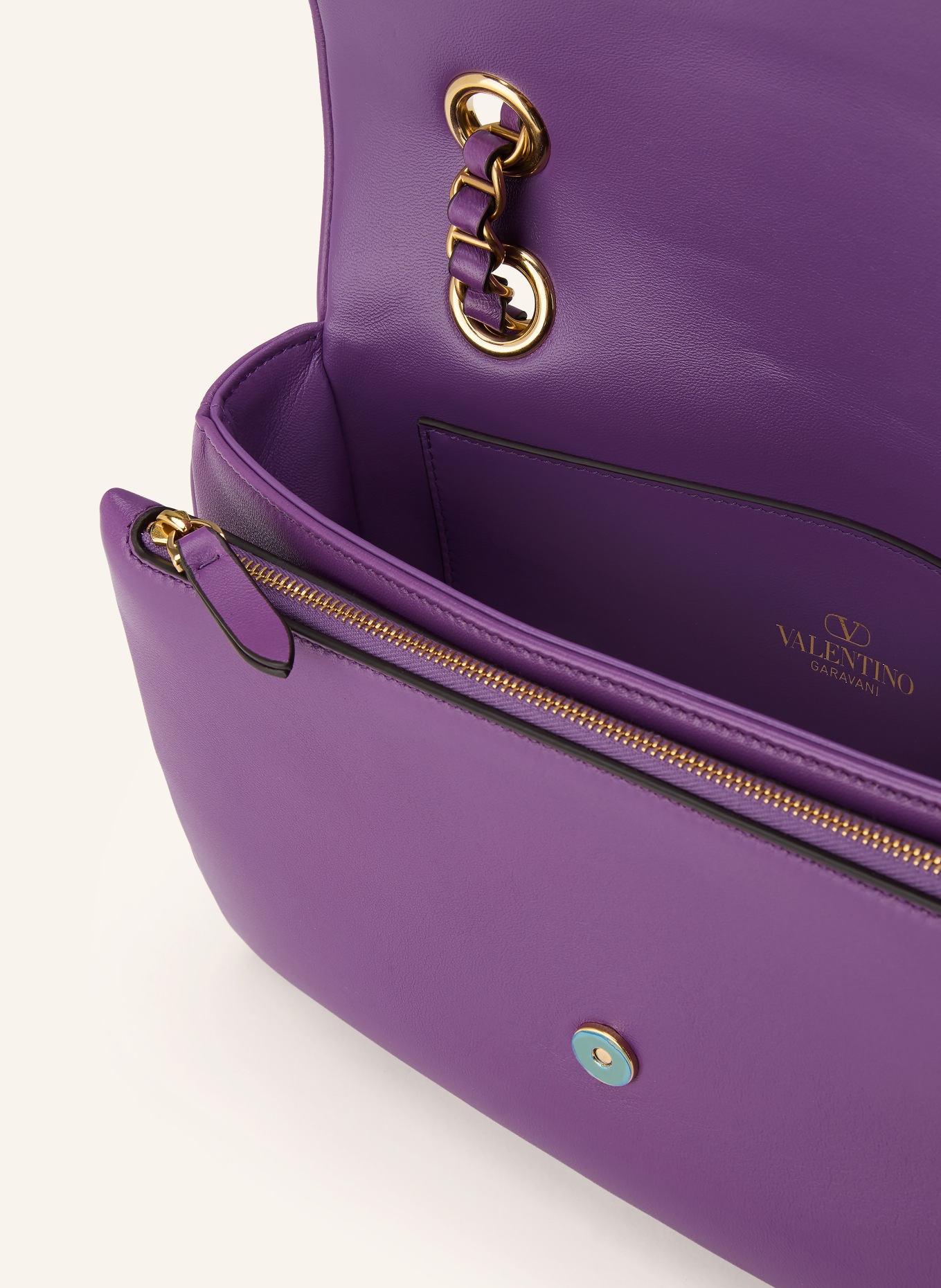 VALENTINO GARAVANI Umhängetasche DJUNA MEDIUM: LILA / GOLD