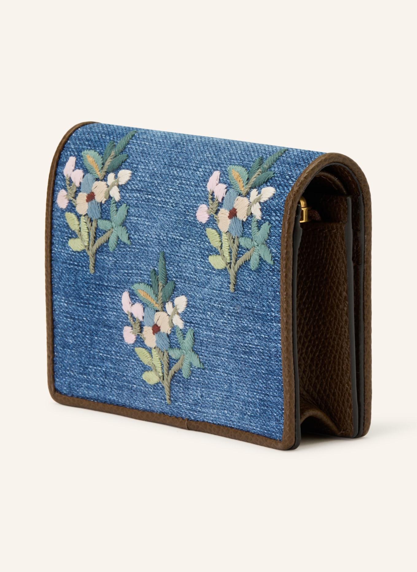 VALENTINO GARAVANI Geldbörse VLOGO SIGNATURE: BLAU / DUNKELBRAUN / GRÜN