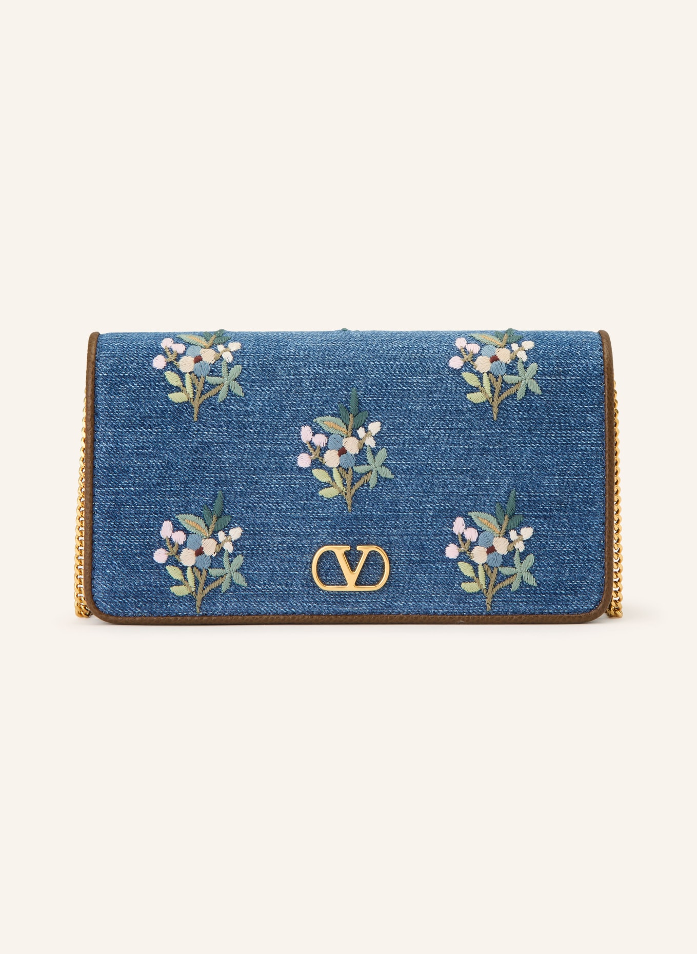 VALENTINO GARAVANI Umhängetasche VLOGO SIGNATURE MINI: BLAU / HELLROSA / GRÜN