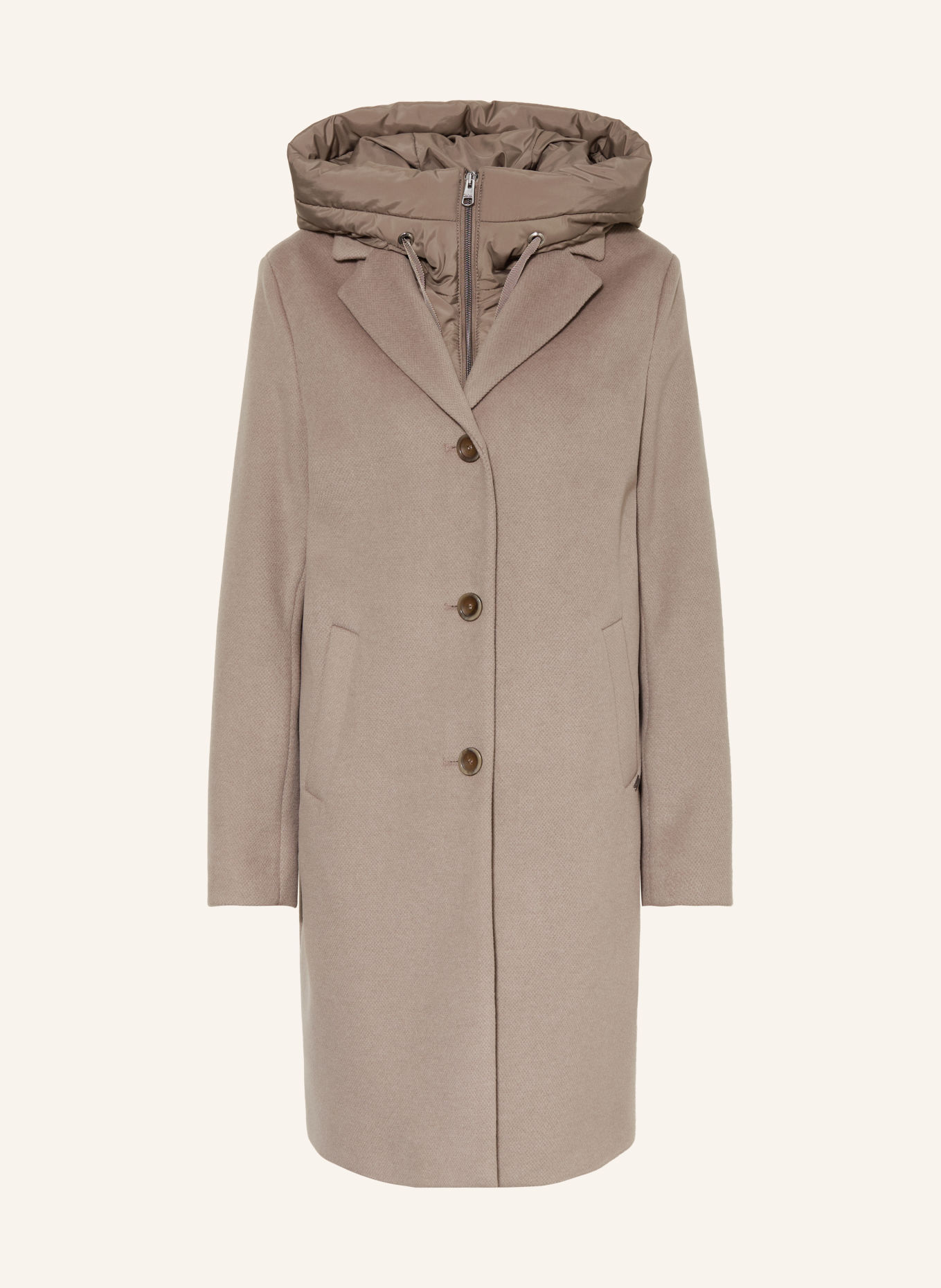 CINQUE CIMIRACLE blazer coat with removable collar: TAUPE