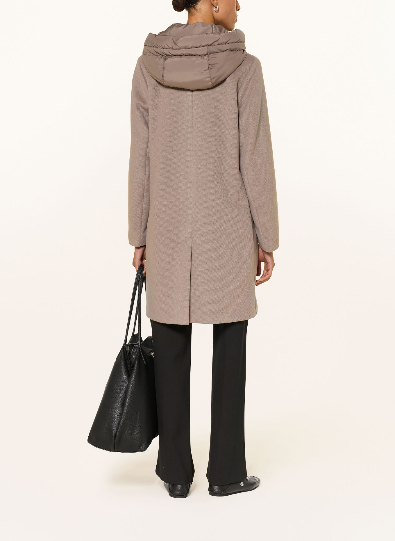 CINQUE CIMIRACLE blazer coat with removable collar: TAUPE