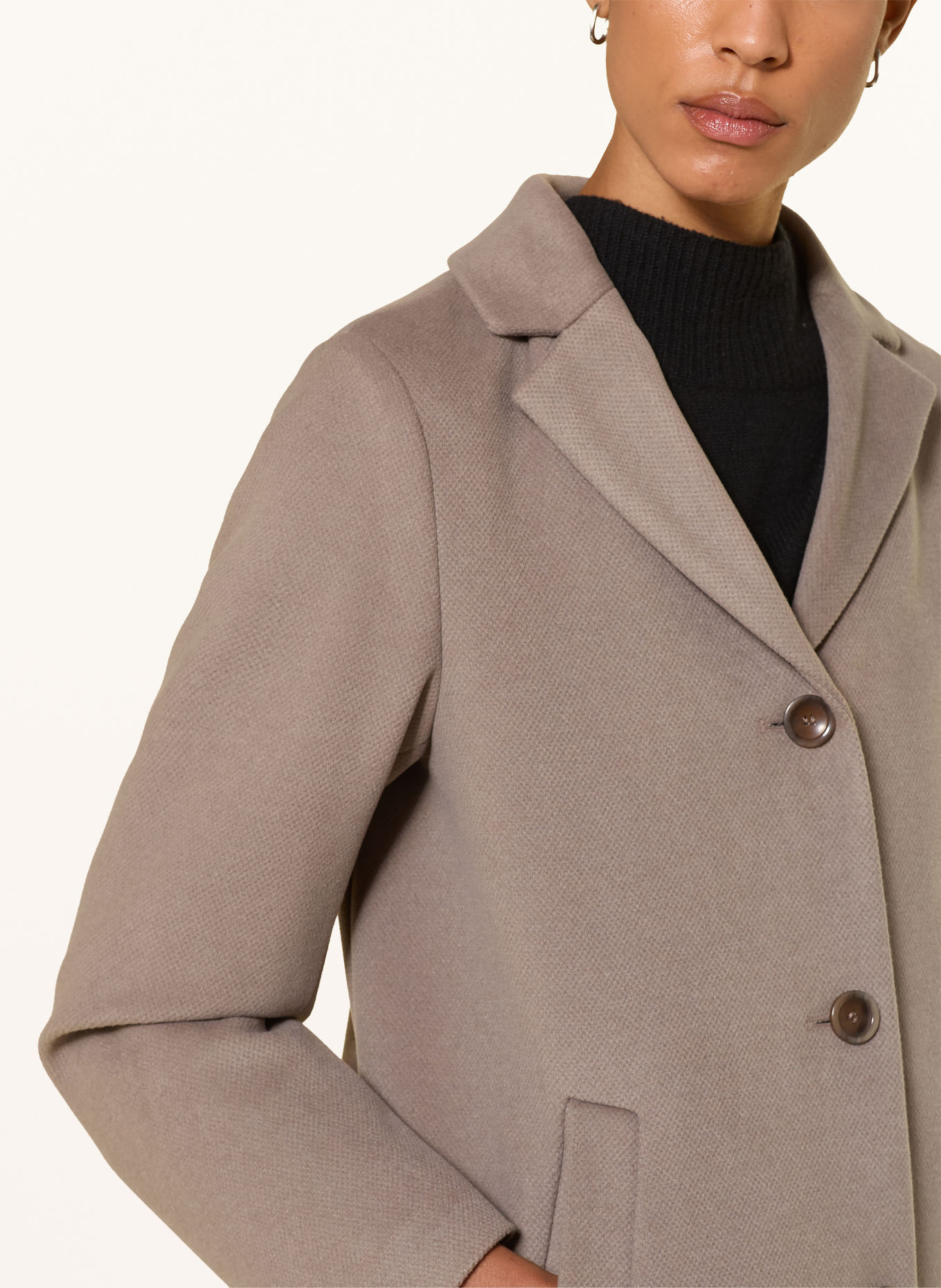 CINQUE CIMIRACLE blazer coat with removable collar: TAUPE